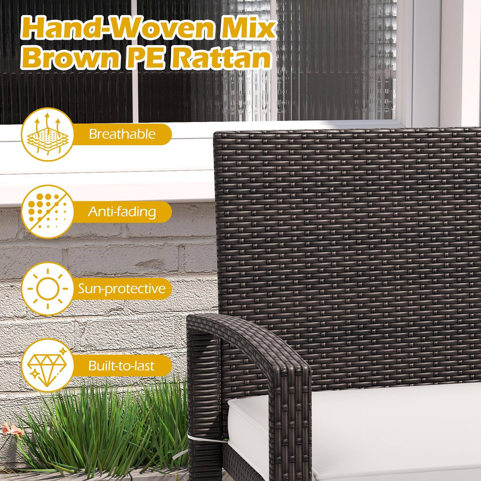 Hand-Woven Mix Brown PE Rattan
Breathable
Anti-fading
Sun-protective
Built-to-last