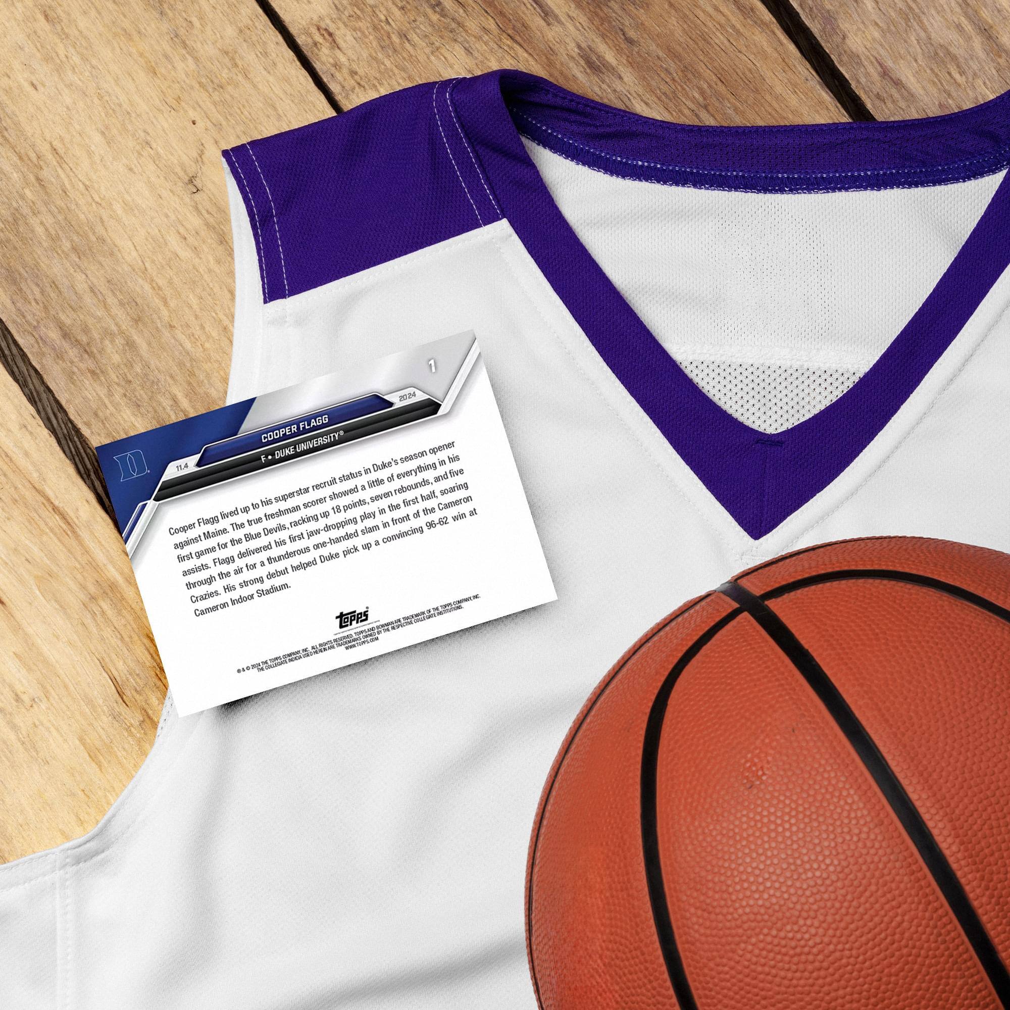 1 - N FLAGG COOPER UNIVERSITY DUKE season opener 1 1 in his 15.4 i Duke everything tve status litde of and recruit . rebounds. searing his superstar showed SVe fasit half vp to freshman soover 18 points, in the the Caneron lived de play of win at Flagg The trus racking in frant 98-62 Cooper Maloe. Bhae Devils, fest jow-dropping one-handed slans consincing against for the bis - a first game Hlagg delivered thunderous Duke pick for . helped dtints. the sir debut through His strong Stadium Chuses. Indoor Cameron tePeS -

Cooper Flagg gave up the first 18 points in the game, but the freshman forward quickly made his presence felt. Flagg delivered a thunderous one-handed slam in front of the Cameron Indoor Stadium crowd, helping Duke pick up a 98-62 win at Cameron Indoor Stadium.