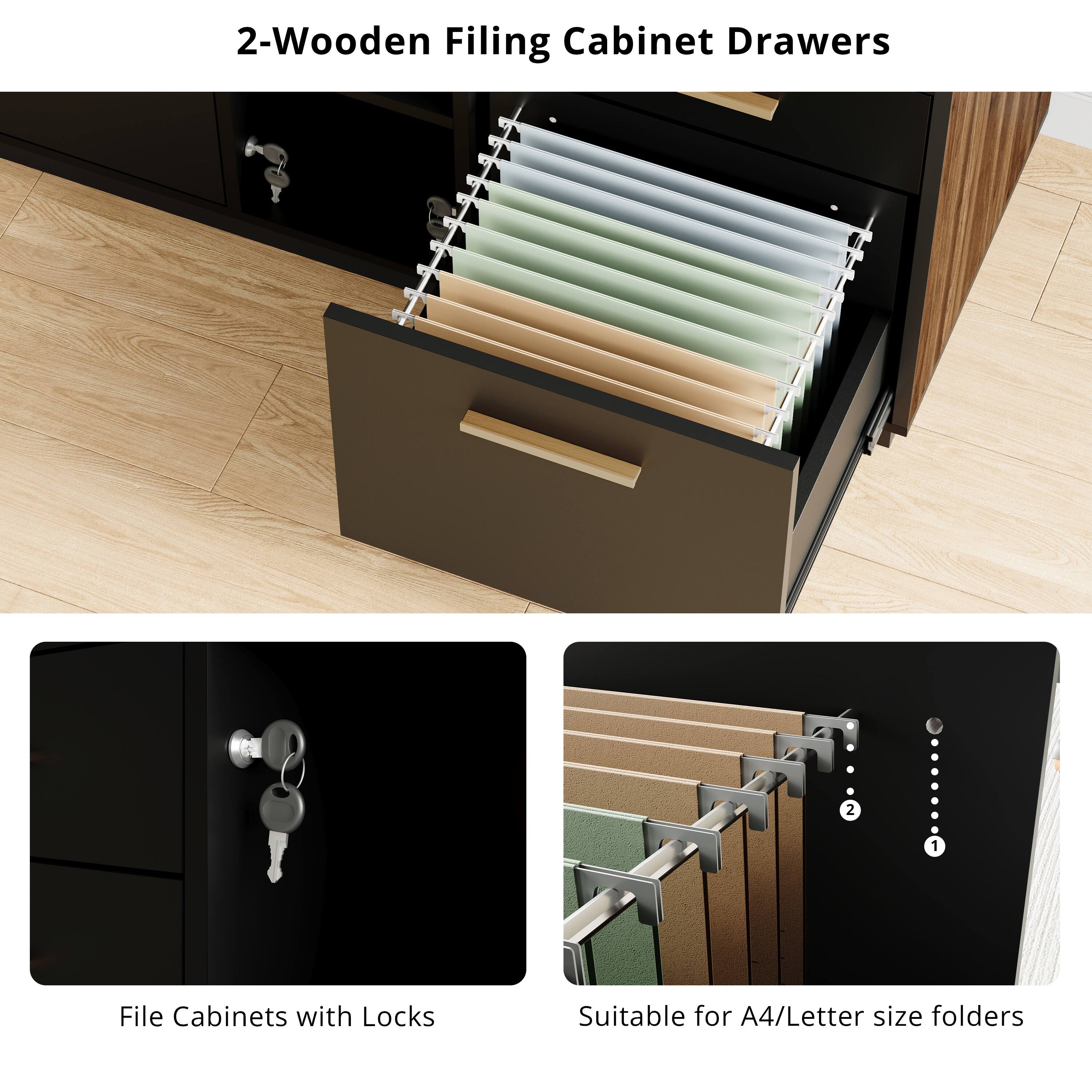 2-Wooden Filing Cabinet Drawers

File Cabinets with Locks

Suitable for A4/Letter size folders