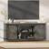 Alt View 3. GARVEE - Modern Farmhouse TV Stand, 66", Sliding Barn Doors, Storage, Power & USB, TV up to 75", Dark Oak - Oak.