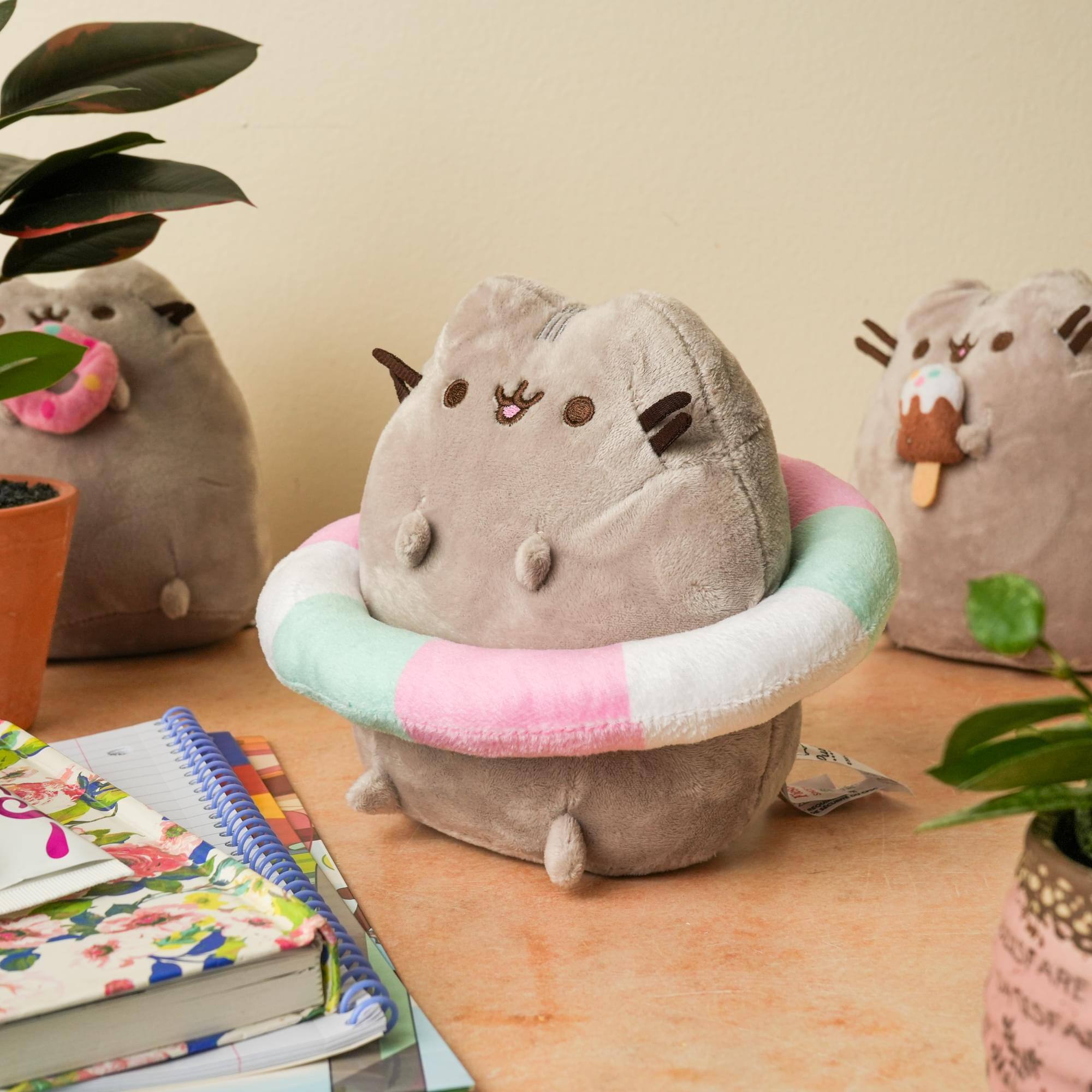 Alt View 3. Fiesta - Pusheen 6.5 Inch Plush | Pusheen with Floatie - Multi-Color.