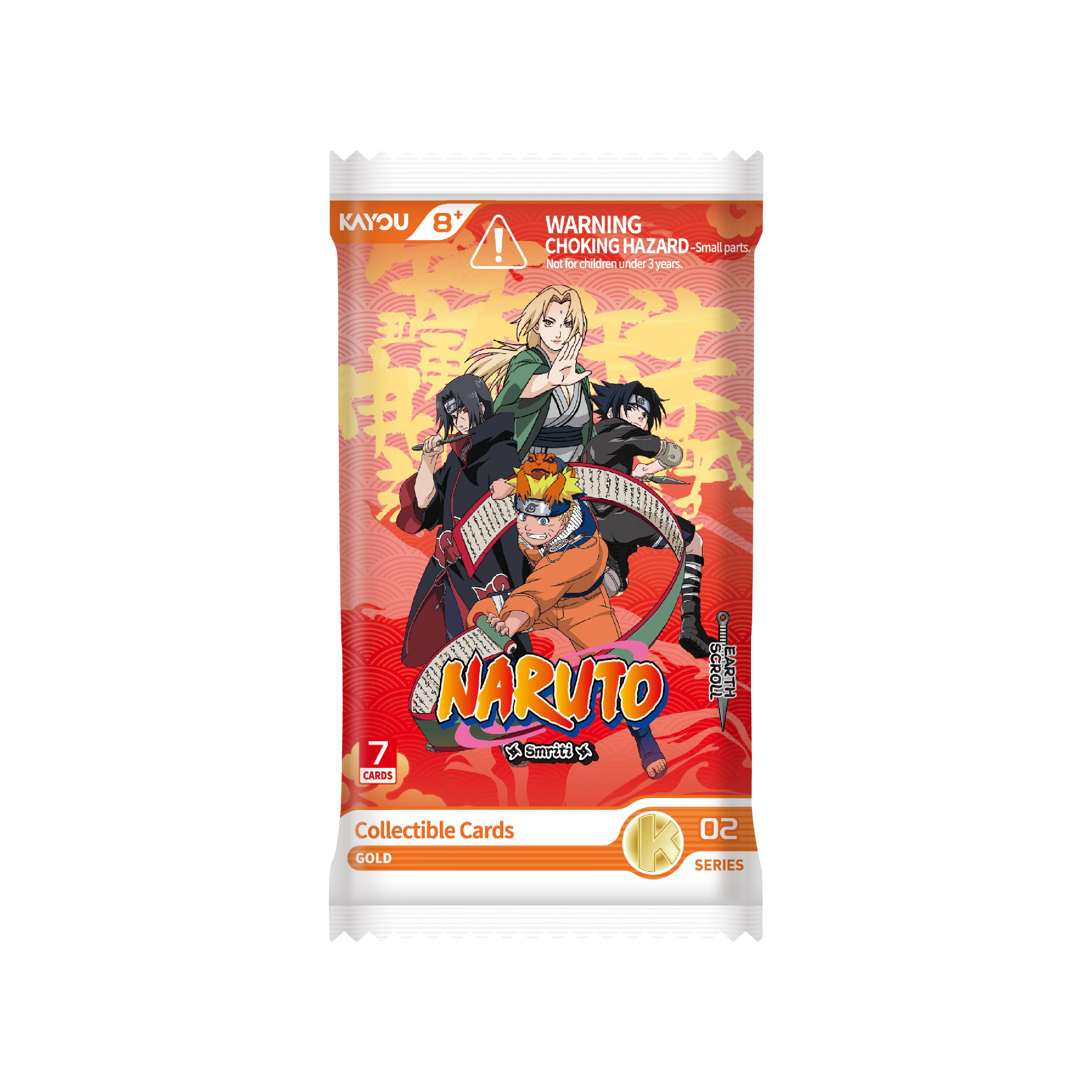 KAYOU 8+  
WARNING CHOKING HAZARD - Small parts. Not for children under 3 years.  
CHEESE NAKUTO SCROLL EARTH 7  
NARUTO  
Collectible Cards GOLD  
50 SERIES