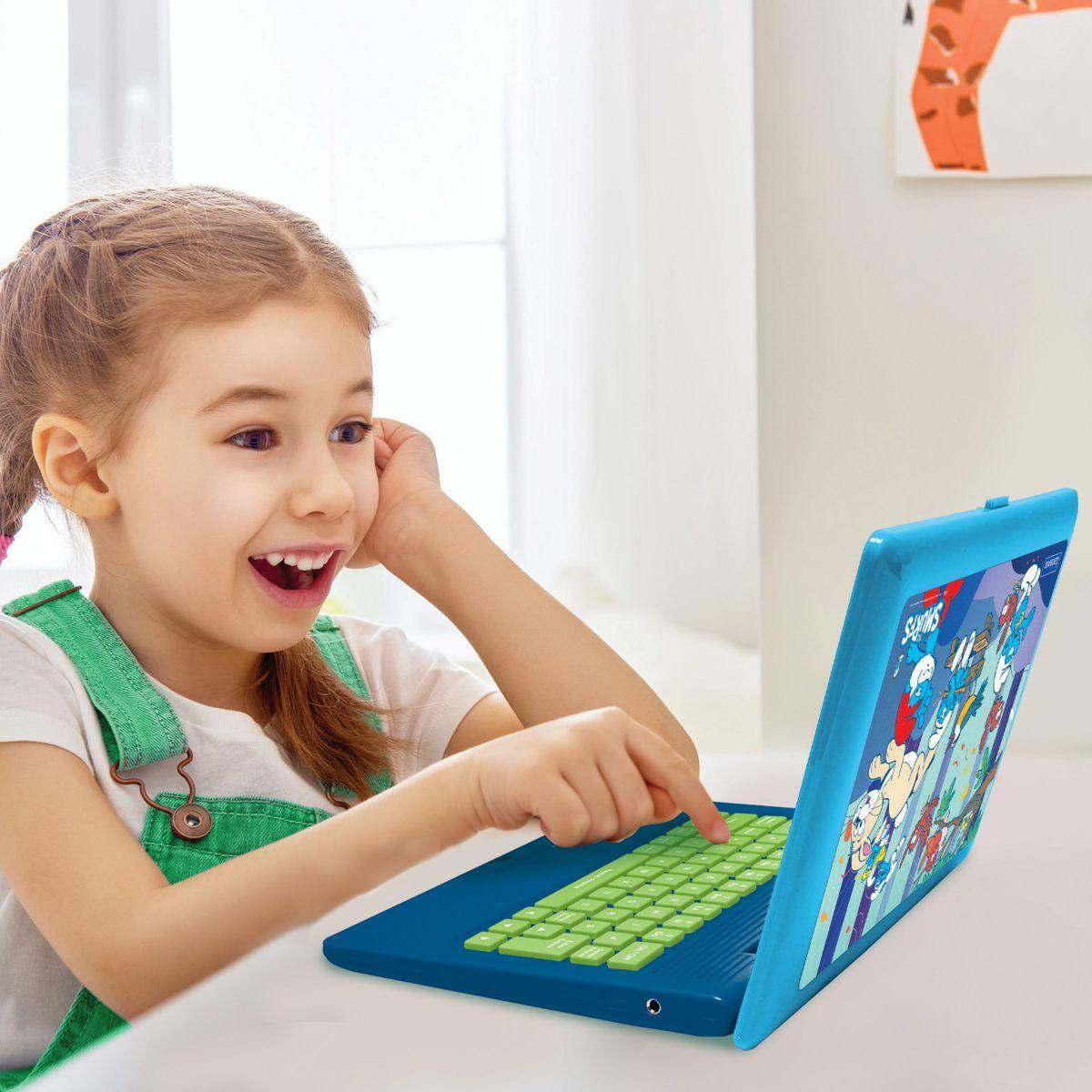 Alt View 3. Lexibook - The Smurfs, Bilingual Spanish/English educational computer, Toy for children with 124 language, writing, maths, logic.