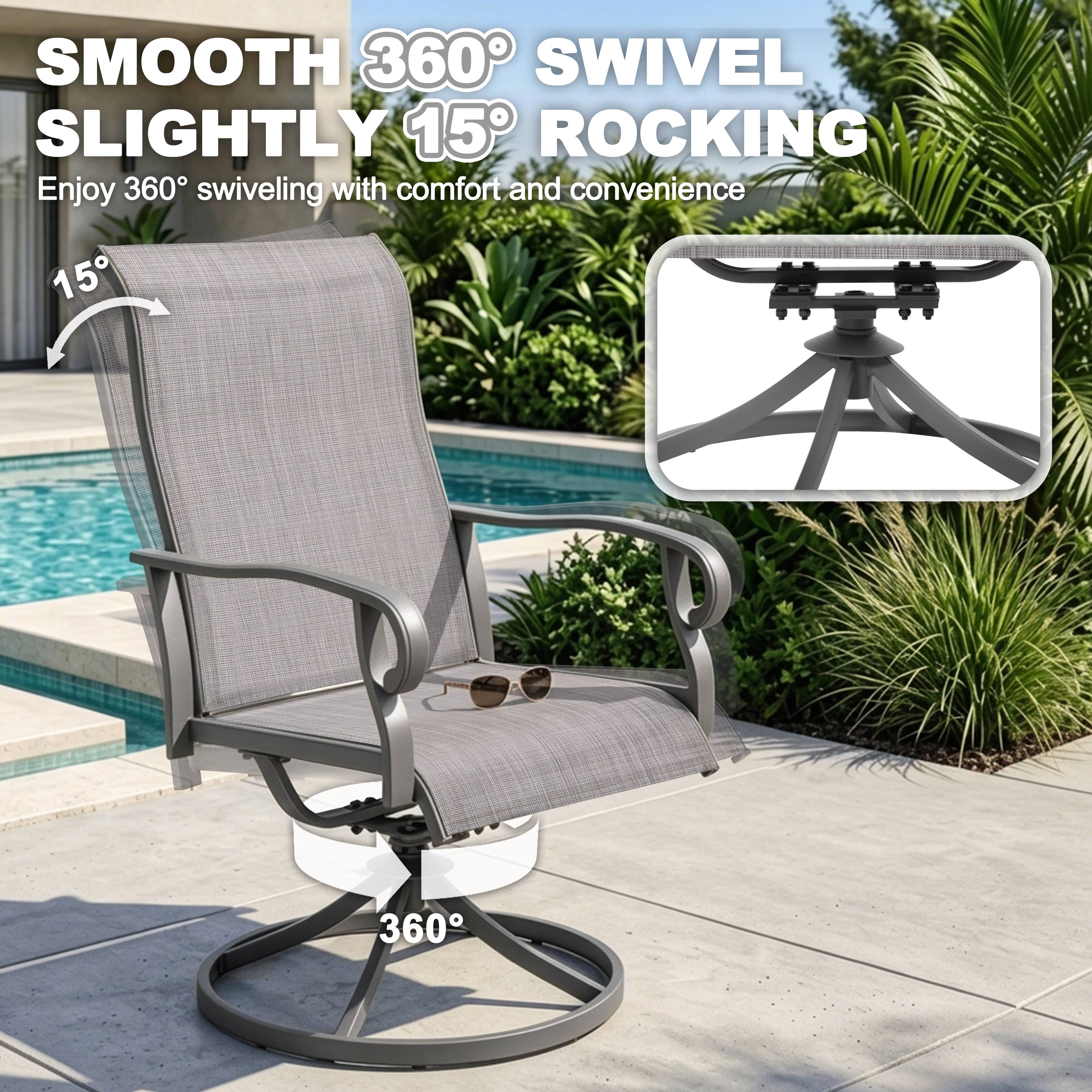 SMOOTH 360° SWIVEL SLIGHTLY 15° ROCKING

Enjoy 360° swiveling with comfort and convenience