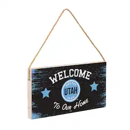 Evergreen Enterprises - Utah Hockey Club 6" x 11" Welcome Home Wood Wall Sign with Rope Hanger - Multicolor