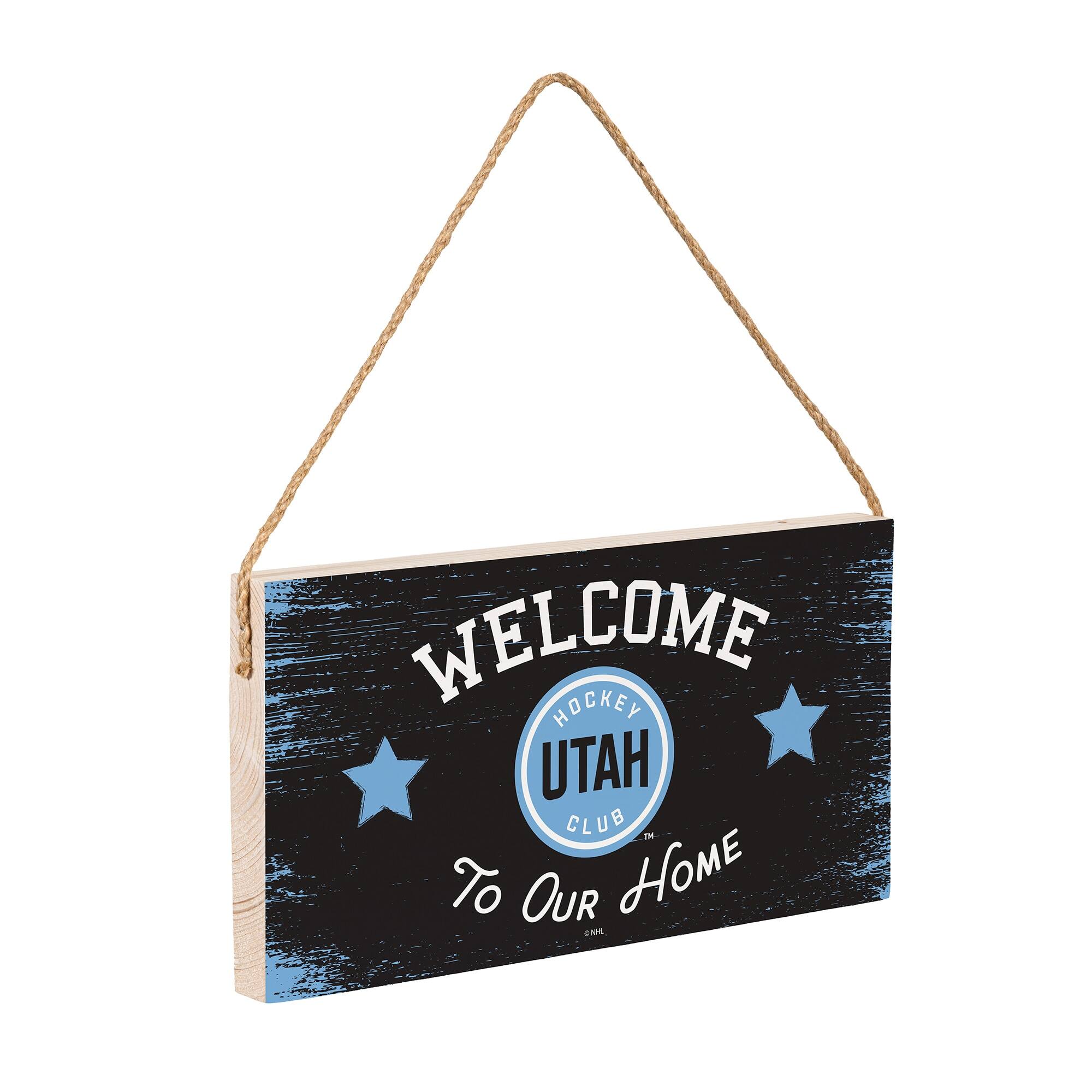 Utah Hockey Club 6" x 11" Welcome Home Wood Wall Sign with Rope Hanger