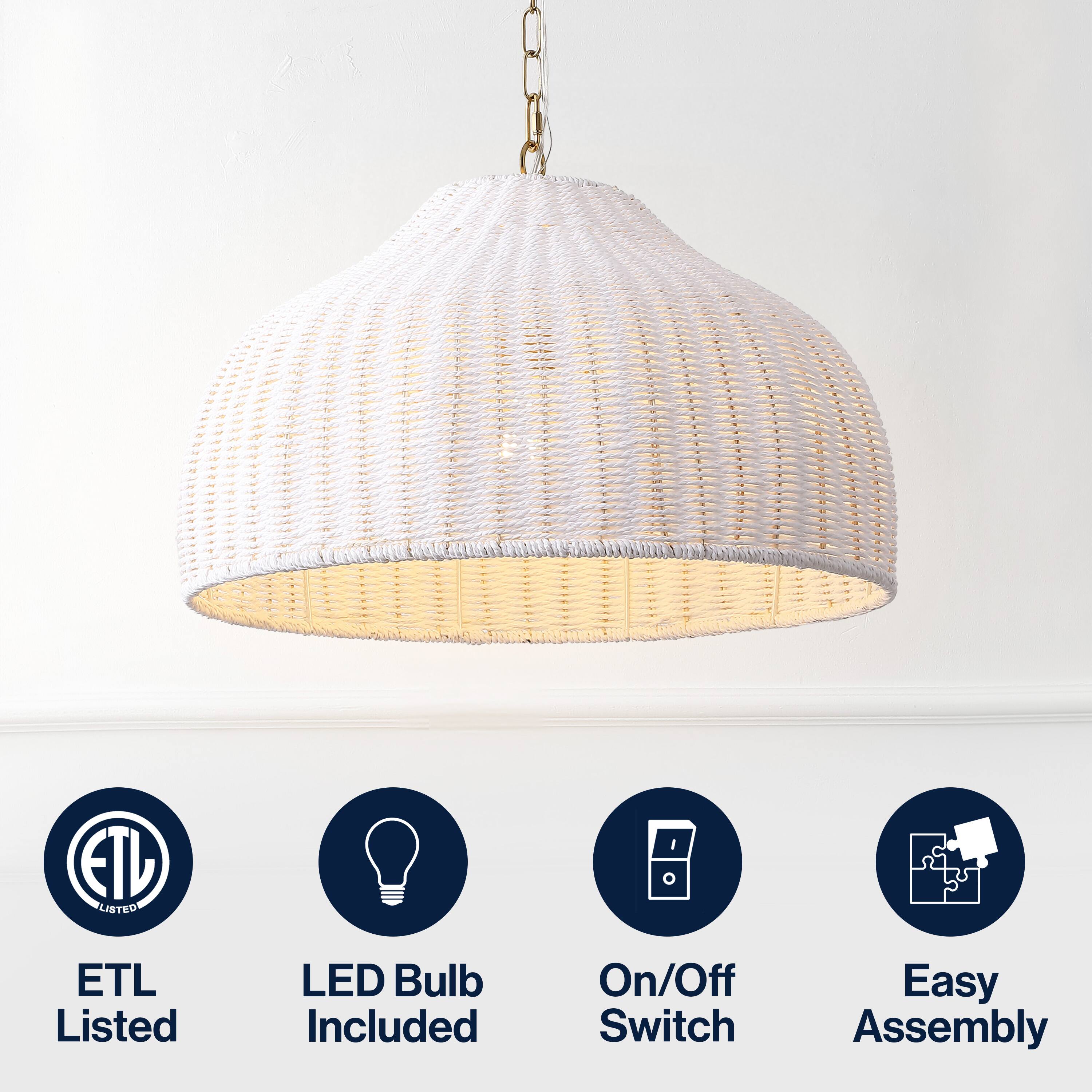 ETL Listed  
LED Bulb Included  
On/Off Switch  
Easy Assembly