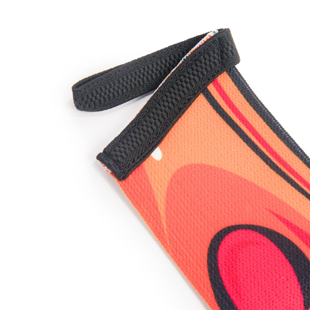 Alt View 4. Harbinger - Harbinger 18" Red Line Wrist Wraps - Swirl Orange/Blue - Swirl Orange/Blue.