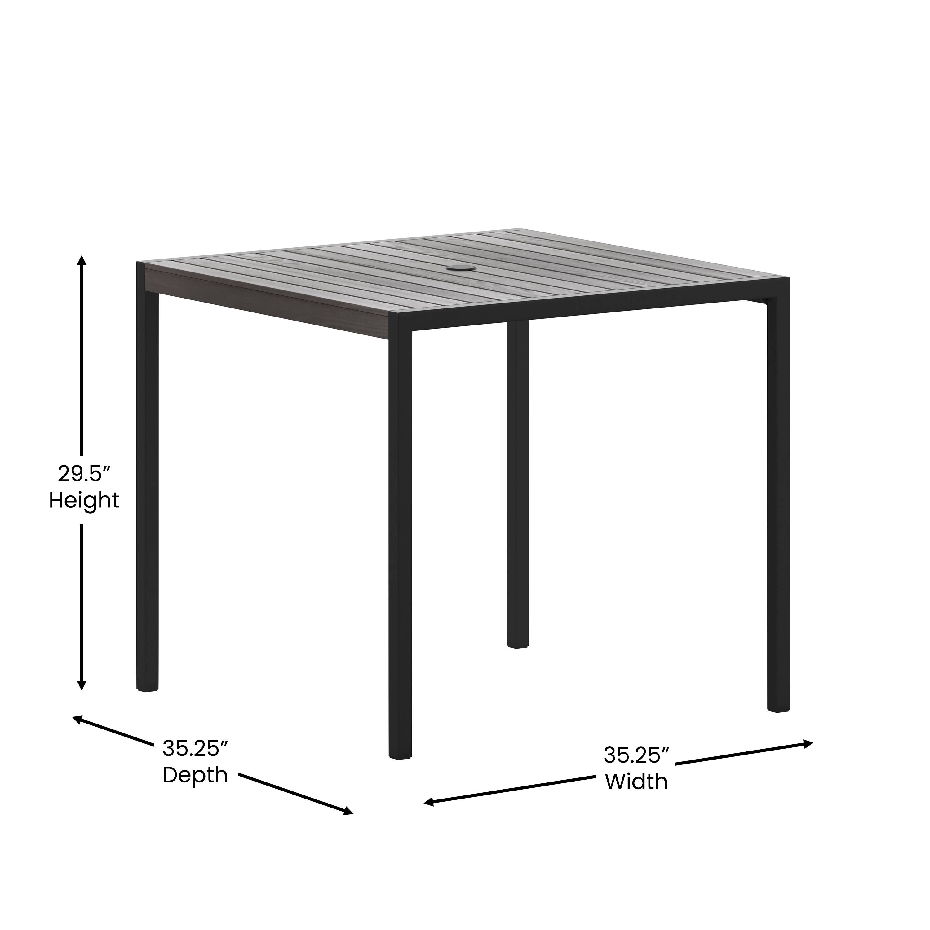 29.5" Height  
35.25" Depth  
35.25" Width