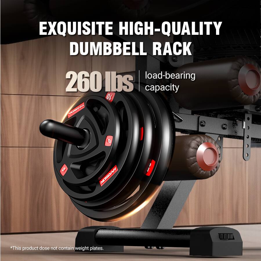 EXQUISITE HIGH-QUALITY DUMBBELL RACK  
260 lbs load-bearing capacity  
*This product does not contain weight plates.
