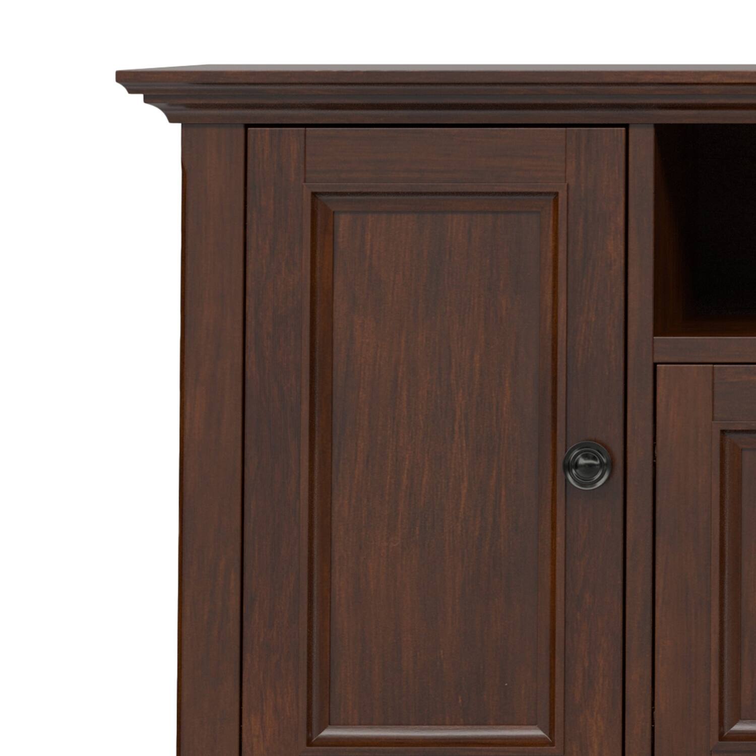 Alt View 5. Simpli Home - Amherst 72 inch Wide TV Media Stand - Russet Brown.