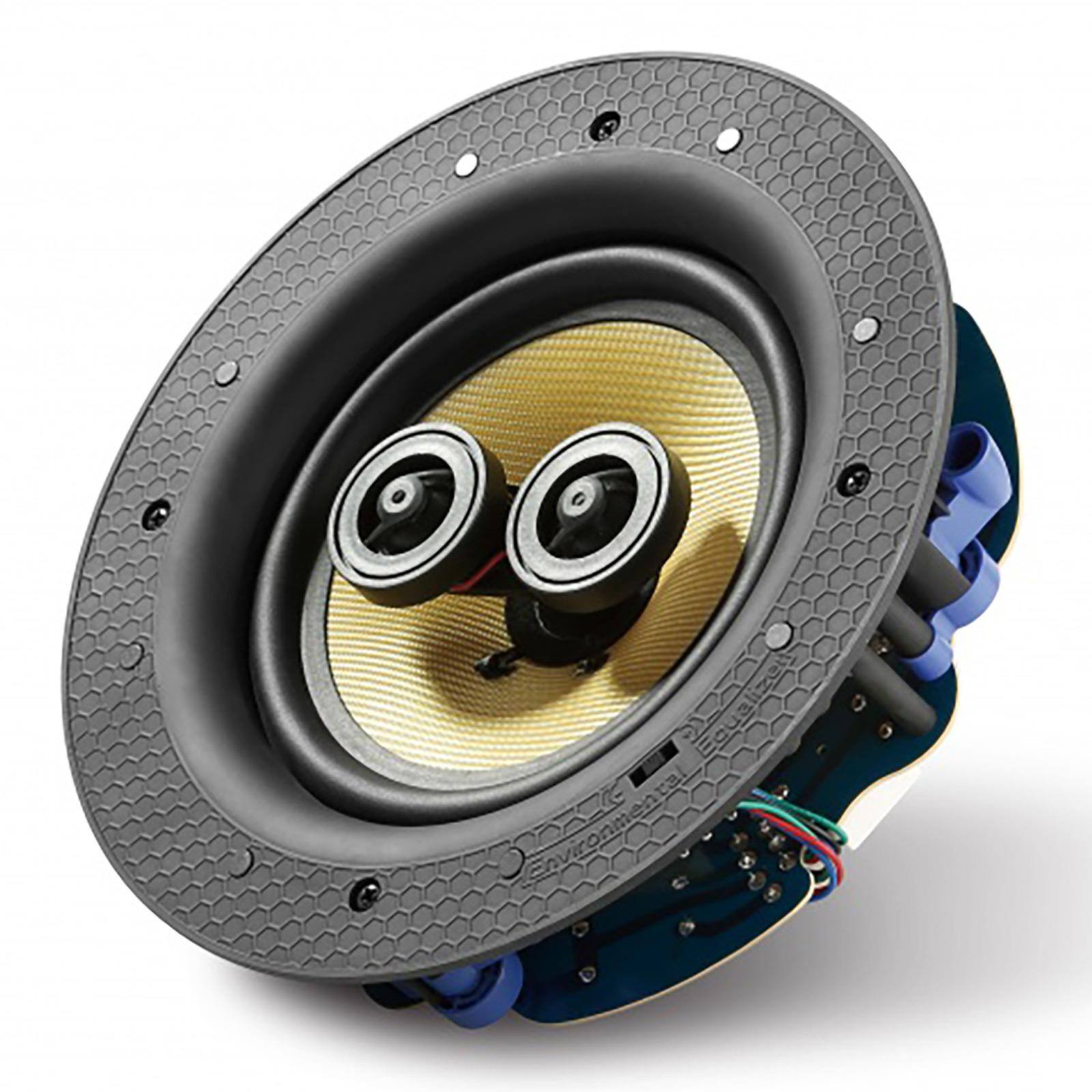 Left. Lithe Audio - 6.5 In. Stereo Ceiling Speaker - Black.