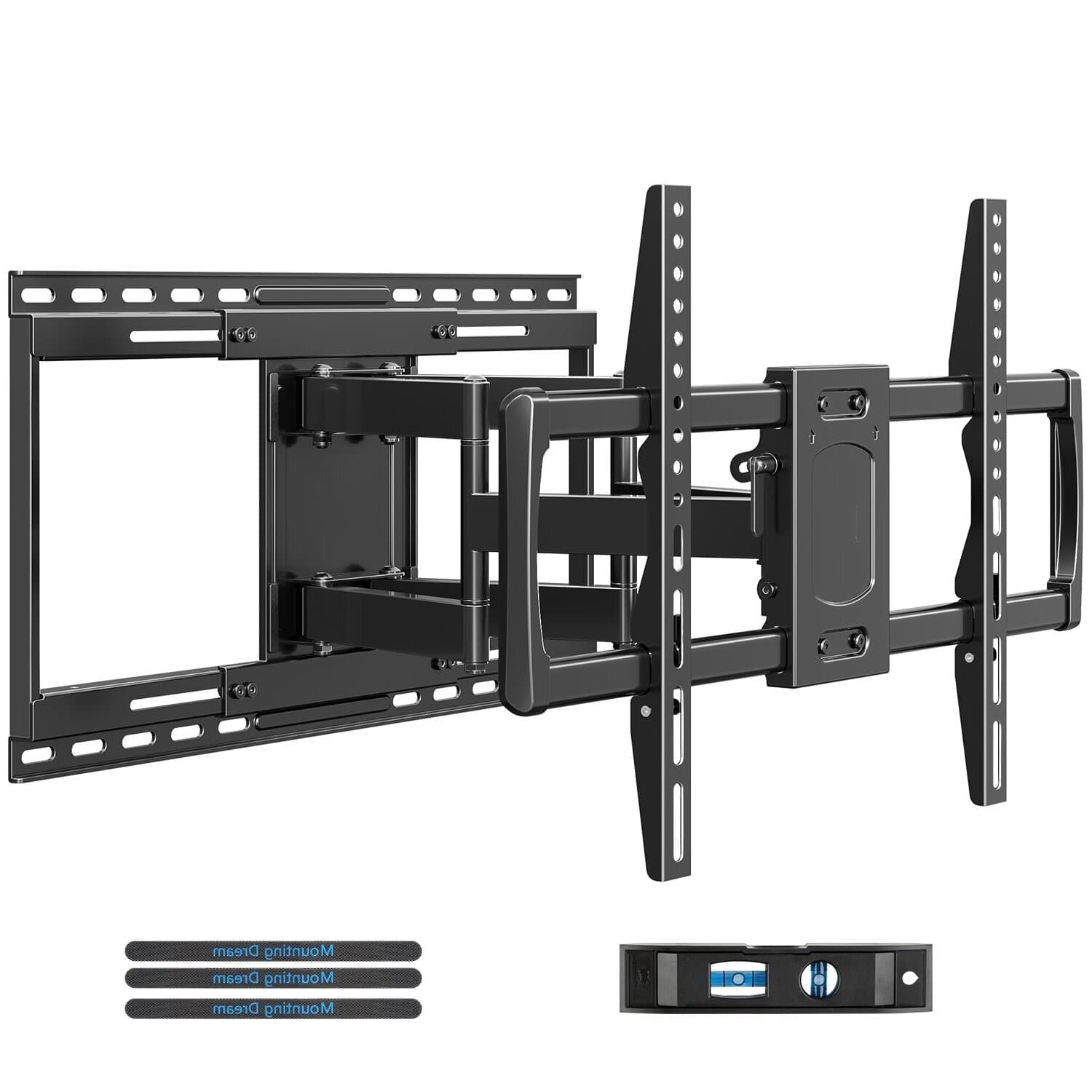 Dazzed Corner - Full Motion Sliding TV Wall Mount for 42–86" TVs, Dual Arm, VESA 600x400 - Black