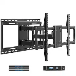 Dazzed Corner - Full Motion Sliding TV Wall Mount for 42–86" TVs, Dual Arm, VESA 600x400 - Black
