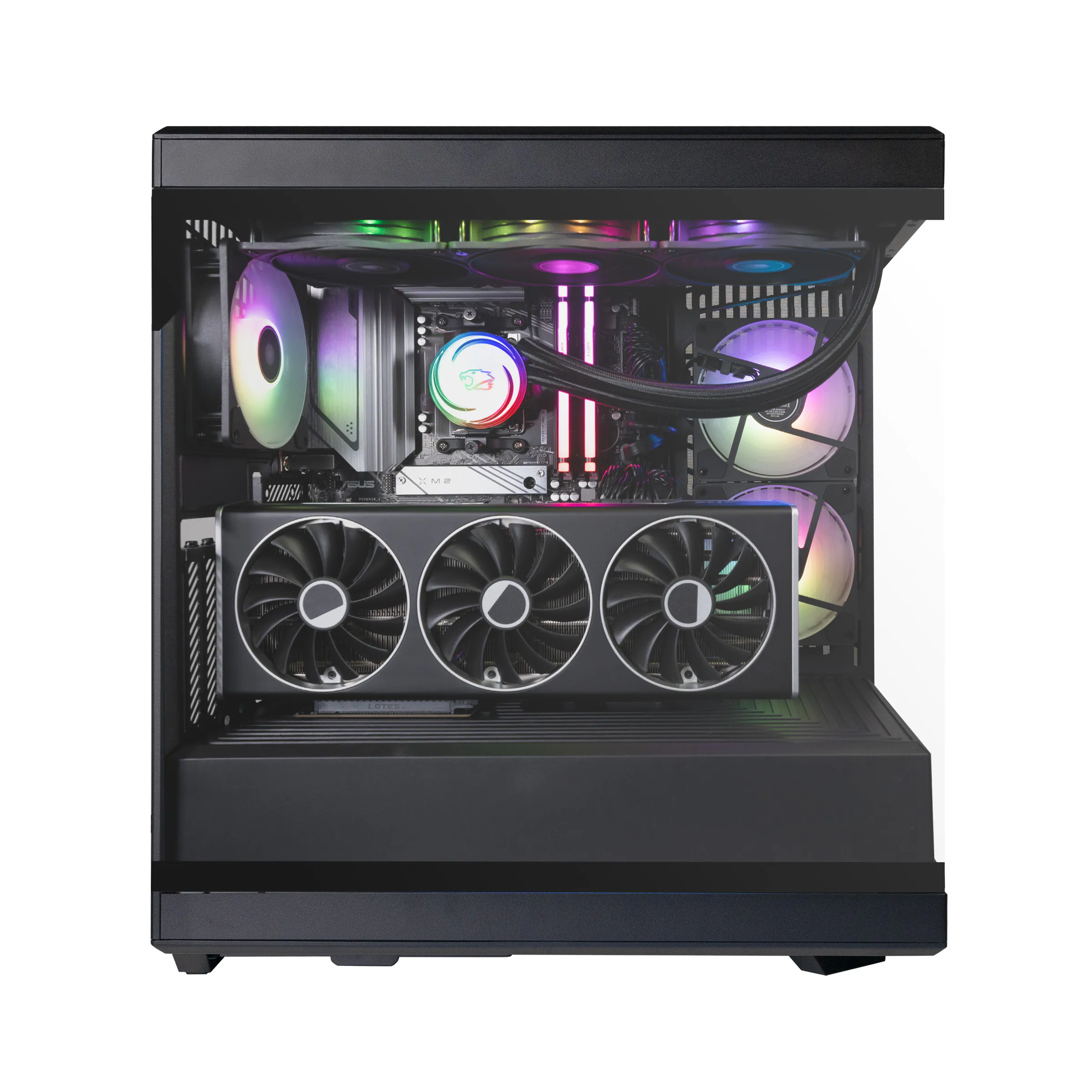Alt View 4. iBUYPOWER - iBUYPOWER - Y40 PRO Black Gaming Desktop PC - AMD Ryzen 7 9800X3D, AMD Radeon RX 9070XT 16GB, 32GB DDR5 RGB,2TB NVMe - Black.