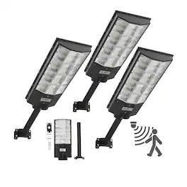 VEVOR - 8000W Solar Street Lights Outdoor, 450000LM, Commercial Parking Lot Lights Dusk to Dawn, LED Flood Security Lamp - Black
