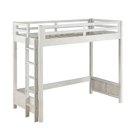Manhattan Lane - Transitional Style Twin Loft Bed, Fixed Ladder - Weathered White