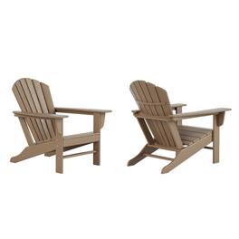 WestinTrends - Dylan Outdoor Adirondack Chair (Set of 2) - Weathered Wood
