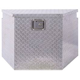 APRILSOUL - 29 Inch Aluminum Truck Tool Box Lightweight Corrosion Resistant Versatile Mounting - Silver