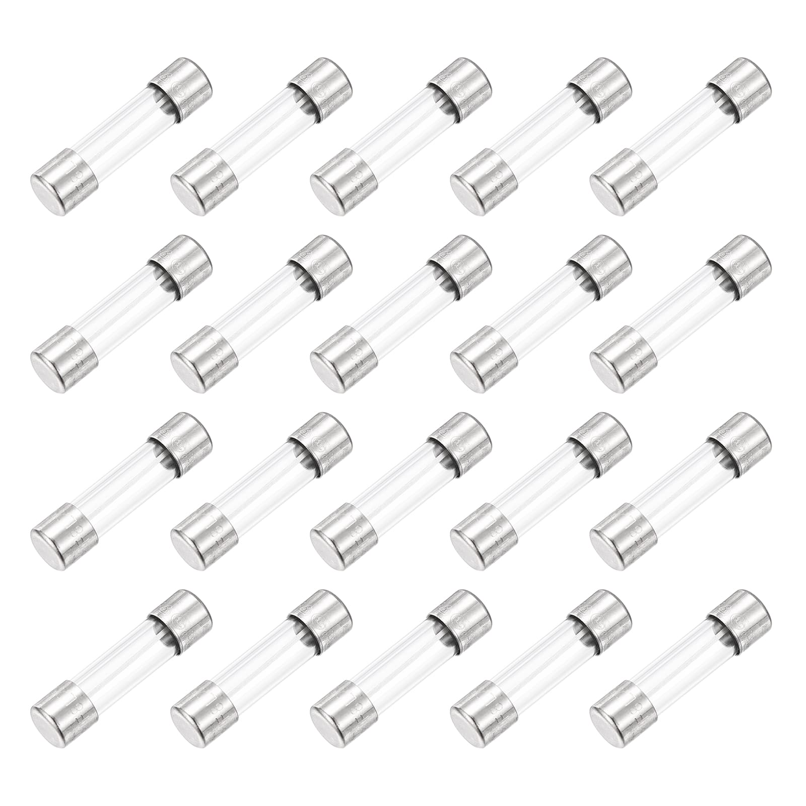 Unique Bargains - 8A 250V Glass Fuse 0.2"x0.79" Fast Blow Fuse for Home Appliances 20pcs
