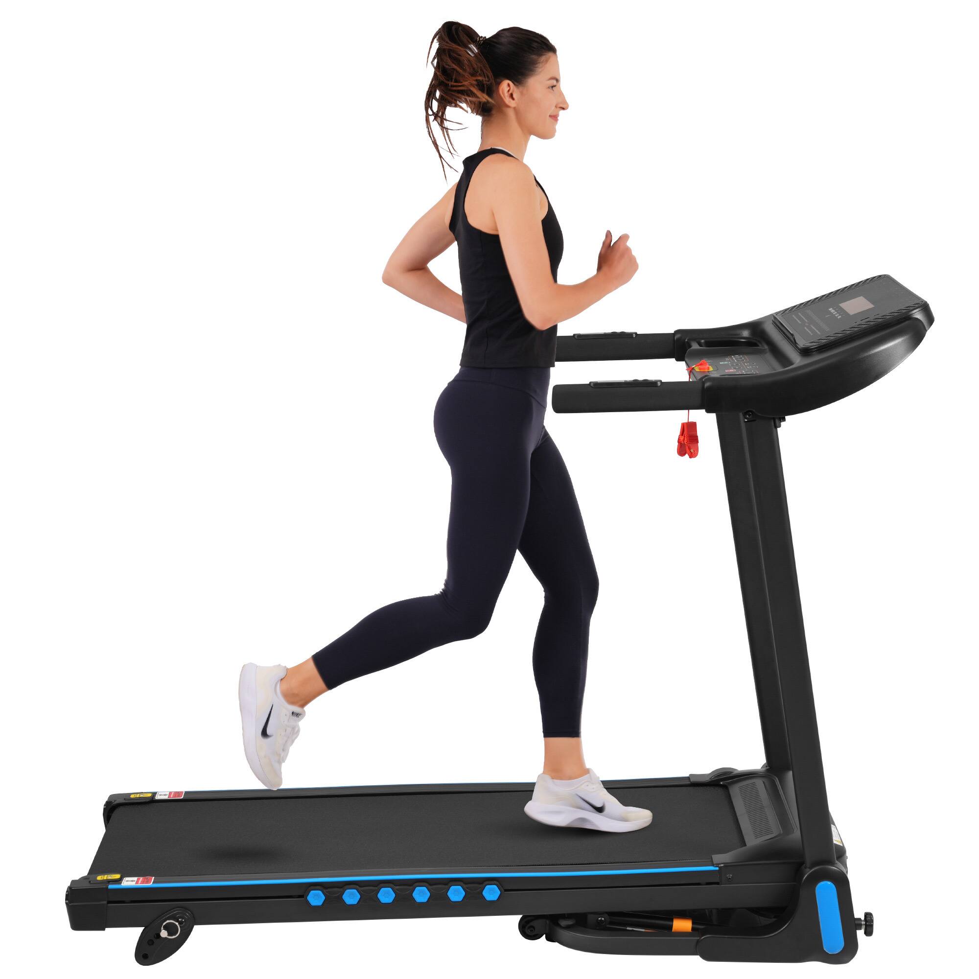 Alt View 7. Spaco - Spaco 3.0HP Auto-Folding Treadmill, 350 lbs Capacity, 10MPH with Incline, Hydraulic System,Type C USB Charging,Bluetooth - Black.