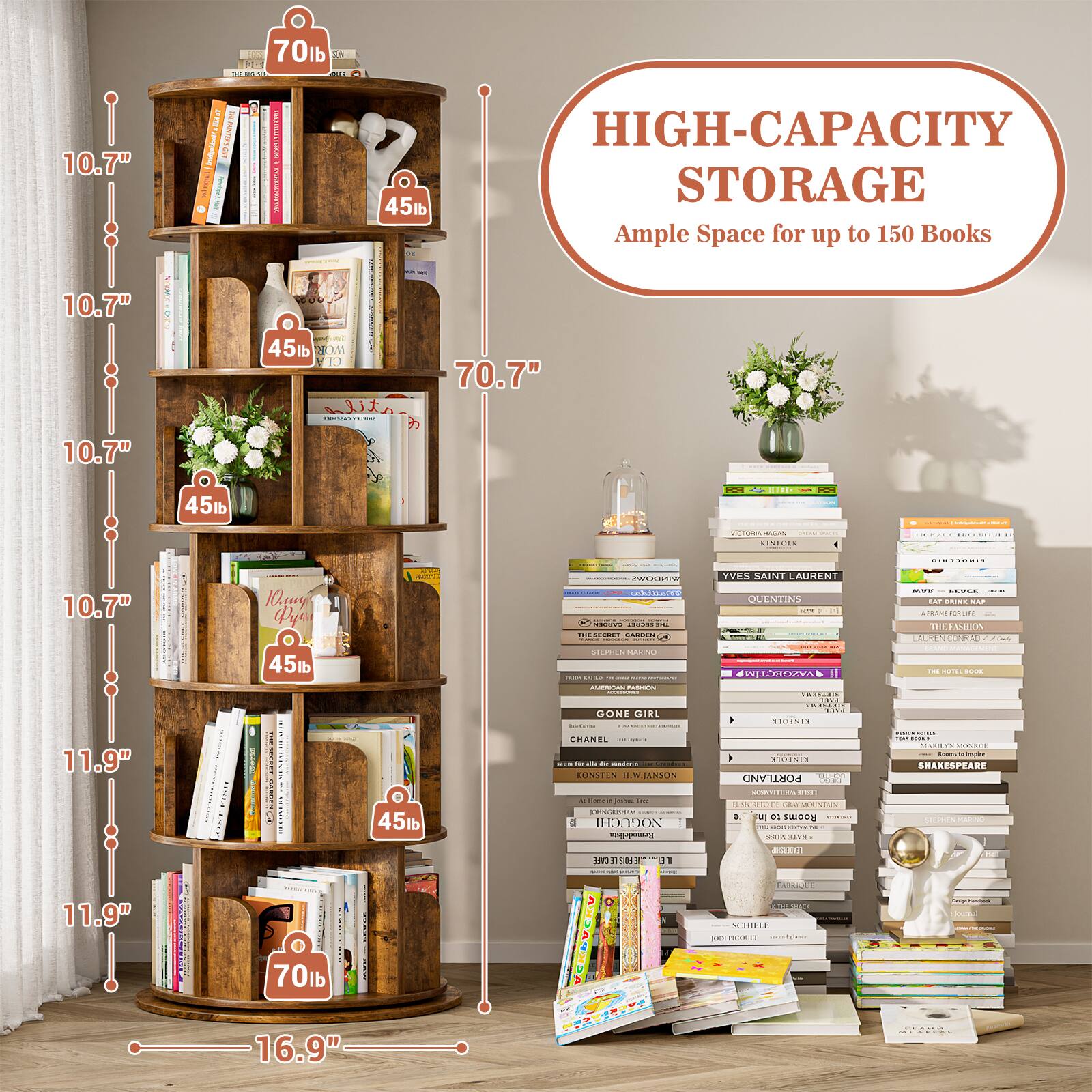 70lb A 10.7" Th X hphw DEMNSOIT ! ESaI ! I | 45lb HIGH-CAPACITY STORAGE Ample Space for up to 150 Books A 1 10.7" oel 45lb 200211 VD ntil : : 70.7" 10.7" 45lb Po | VOTOMAIIAGAN FIOIRI. OEI.E .... DITIDNI 10.7" a |   OL 45lb NTN | | TECIE MI.. : I I w : : CEAC A - : - I - | -  DONE GIRL TVES SAINT LAURENT QUENTIN - - : PLRIZV ... ... | : TRIENIT : V.. ...  .. CIEINE  THE ESMERI COA COE . - a . 11.9" A. - I ...... 2 CA 45lb CHANEL - : | F - ..  LUNSIEN ANSON   - | IEXDOS  NI PORTLAND S00d  i HEMOL d C