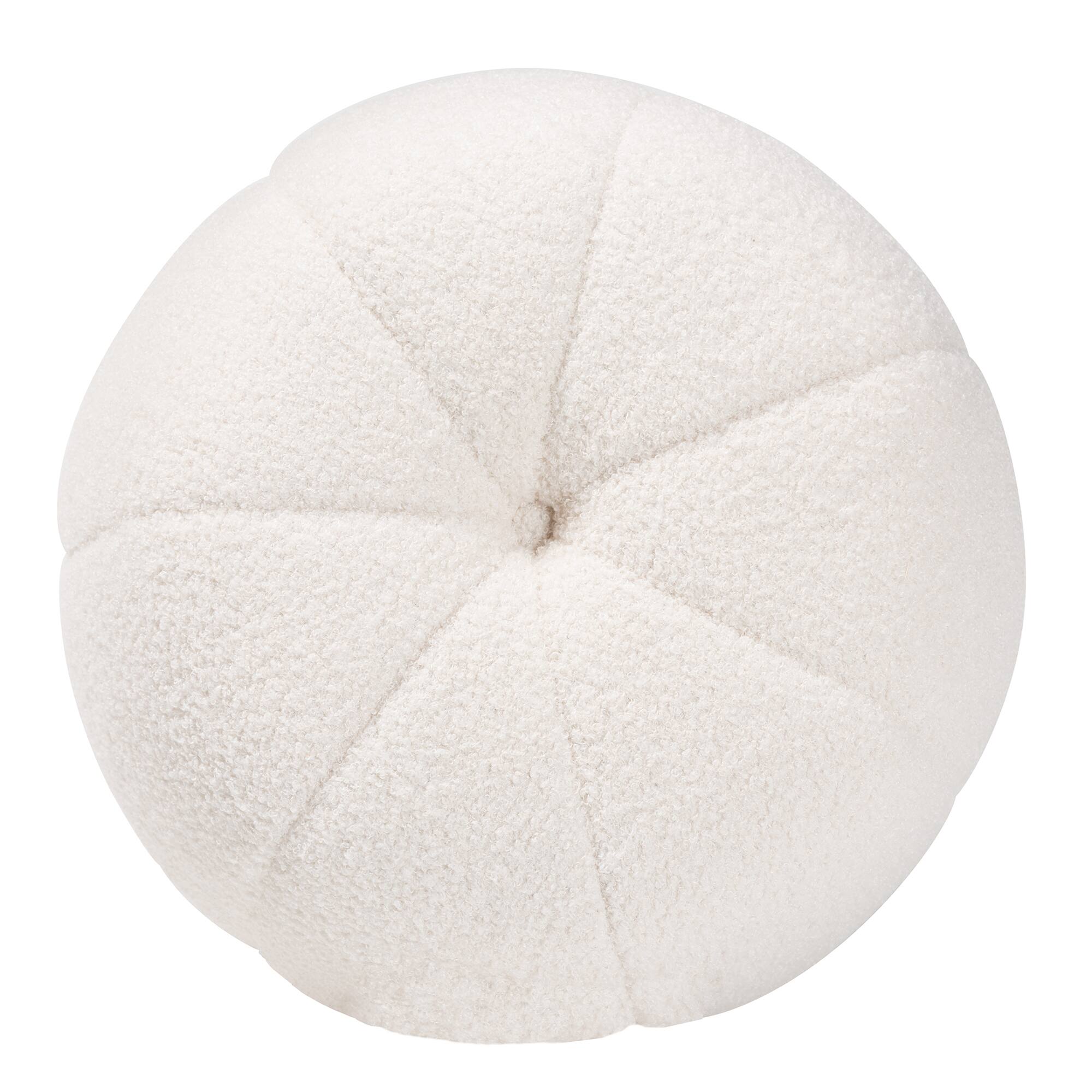 Angle. Baxton Studio - Raelynn Modern and Contemporary Boucle Upholstered and Gold Metal Ottoman - Ivory.