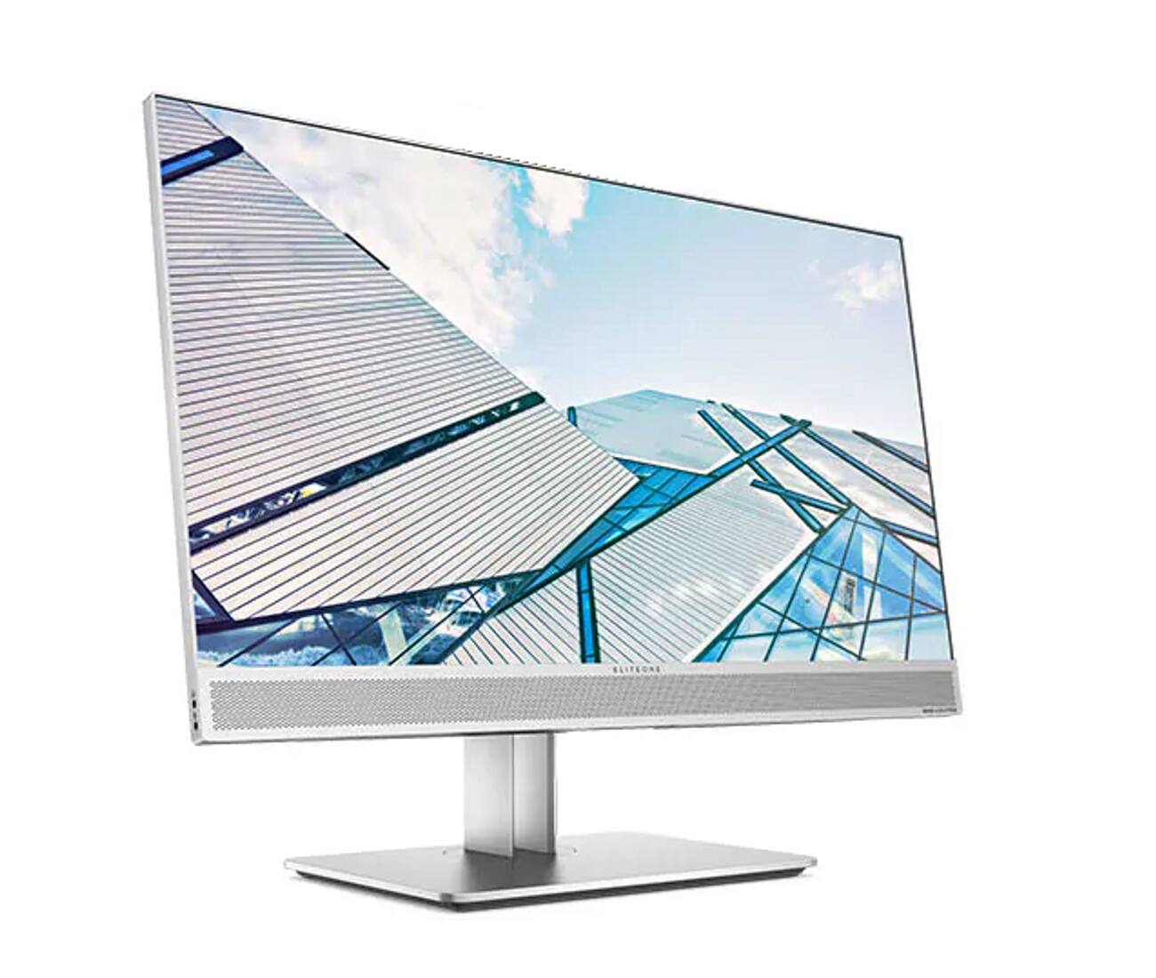 Angle. HP - HP EliteDesk 800 G5-AIO i7-8700 3.2GHz, 16GB, 512GB NVMe, Win 11 Pro, 23.8" FHD, Webcam, Wi-Fi - Silver.