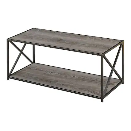 Front. Convenience Concepts - Tucson Coffee Table - Weathered Gray.