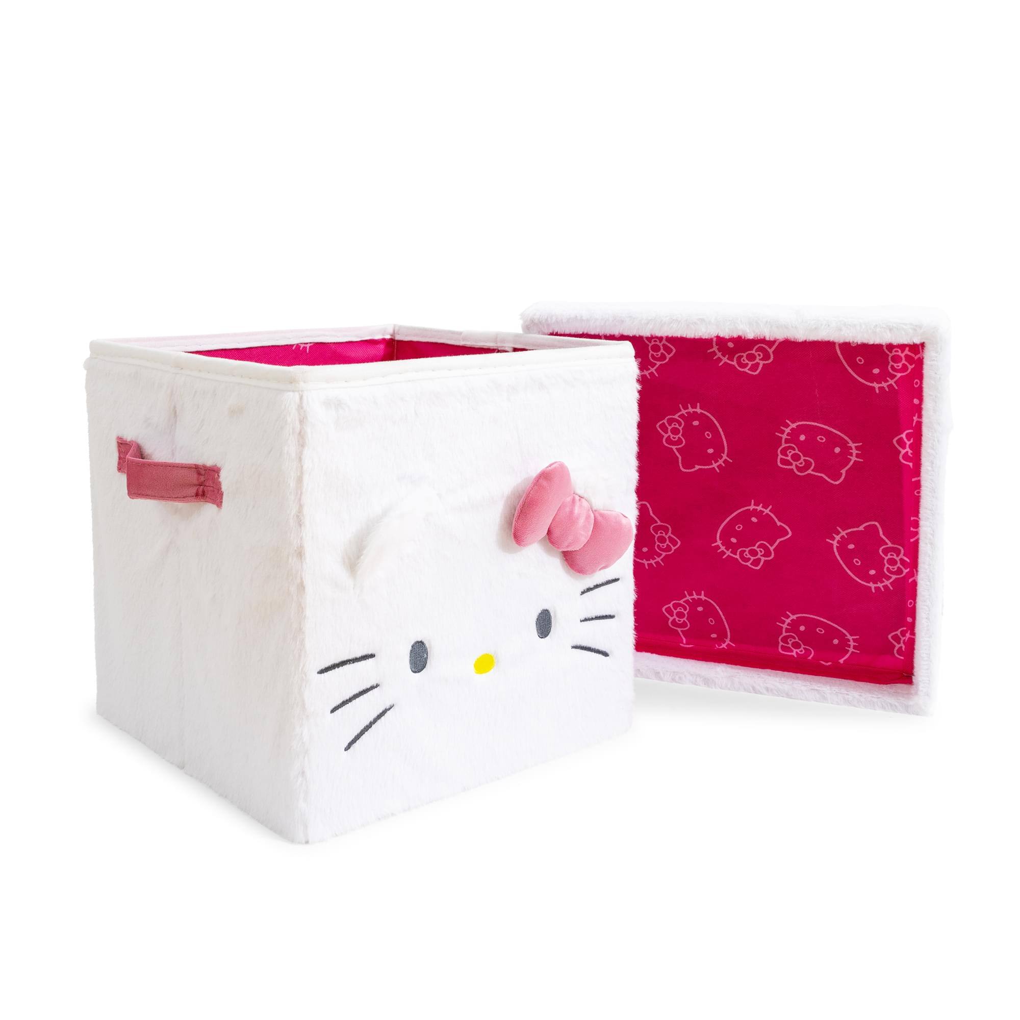 Ukonic Sanrio Hello Kitty 13 x 13 Inch Plush Storage Cube White