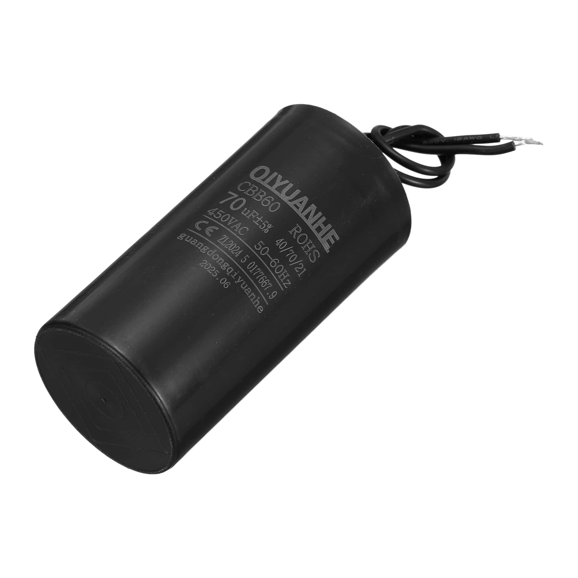 Unique Bargains - 70uF CBB60 Run Capacitor, AC 450V 2 Wires 50/60Hz Cylinder 50x100mm for Air Compressor, Water Pump - Black price history on PriceWatchPro