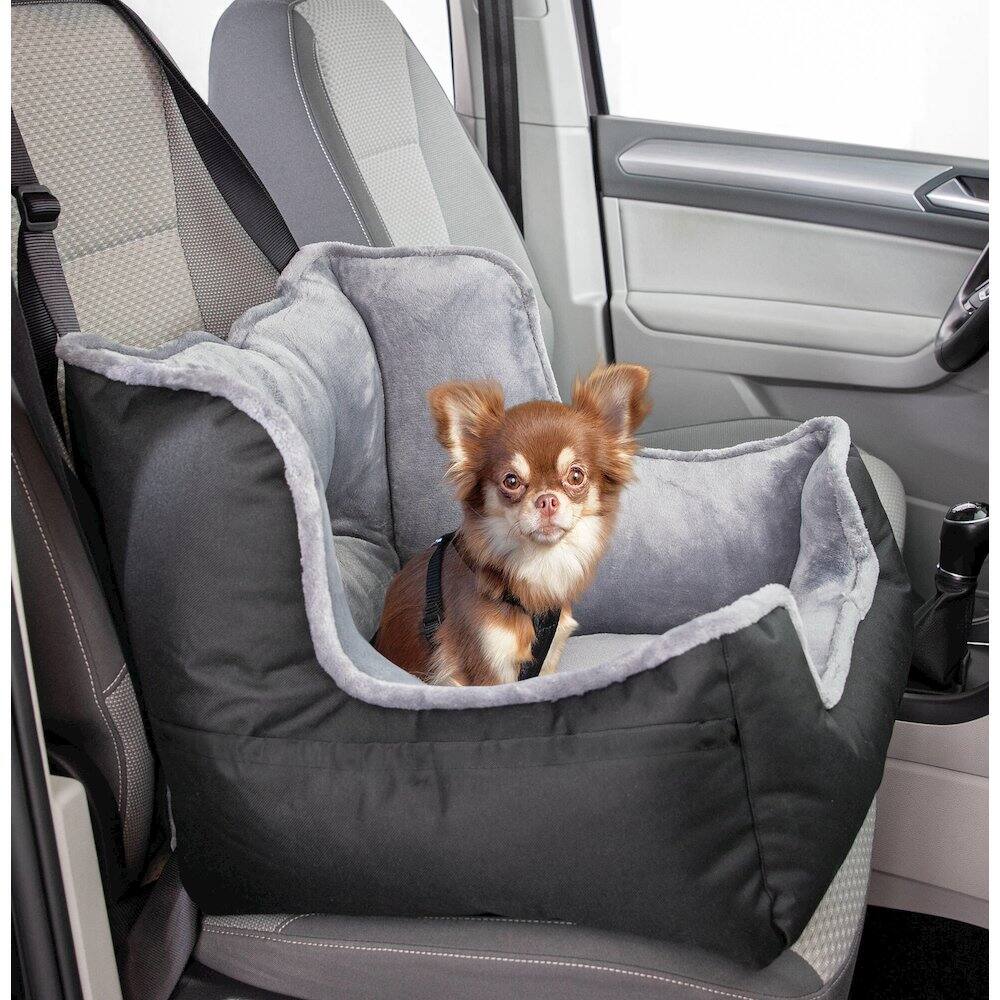 Angle. TRIXIE - Convertible Deluxe Pet  Car Seat, Dog Booster Seat, Travel Pet Bed - Black.