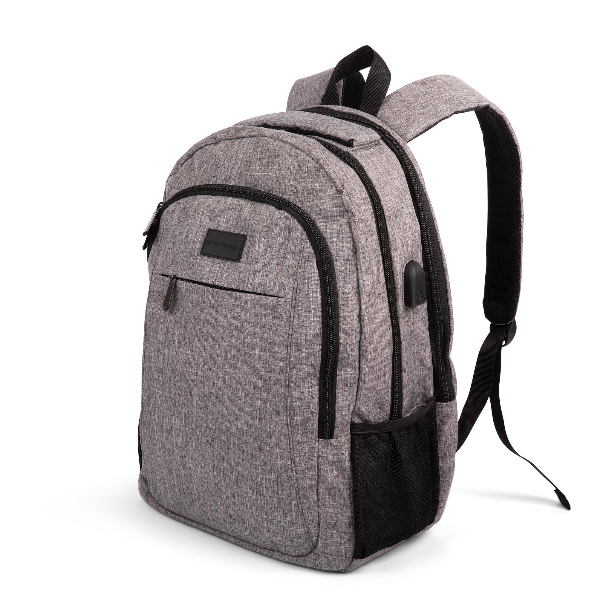 Front. Cozy Serene - not Made In China  Travel Backpack For Men And Women  Airline Approved Carry On Bag W shoe Compartment Fits 15.6 Inch - Gray-1 Pack-Magellan.