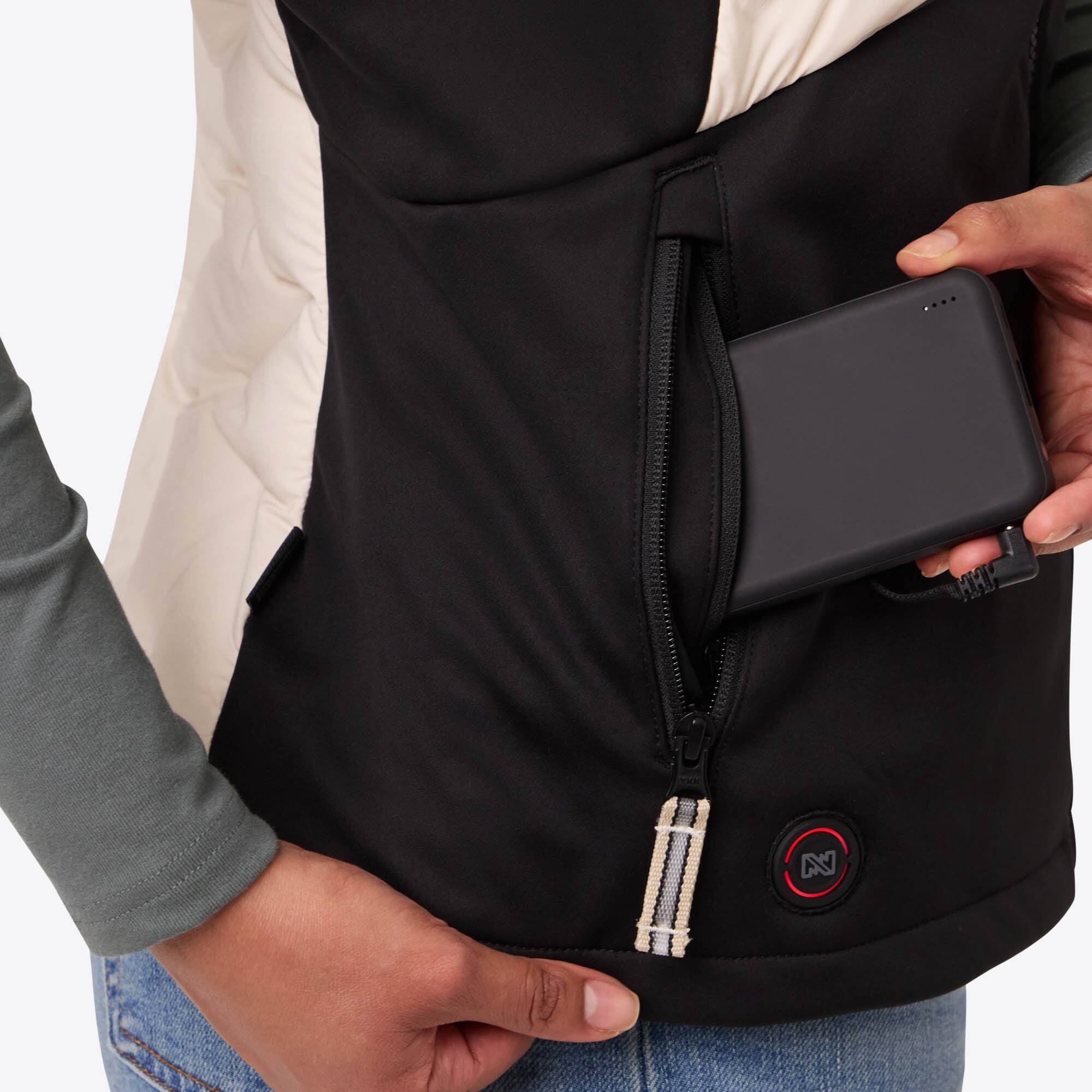 Alt View 7. Mobile Warming - Women's Aria Hybrid Heated Vest - Cream/Black.