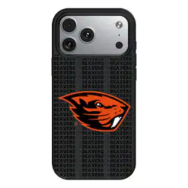 Keyscaper - NCAA - Oregon State Beavers Primary Logo iPhone Magnetic Bump Case - 15 - Black