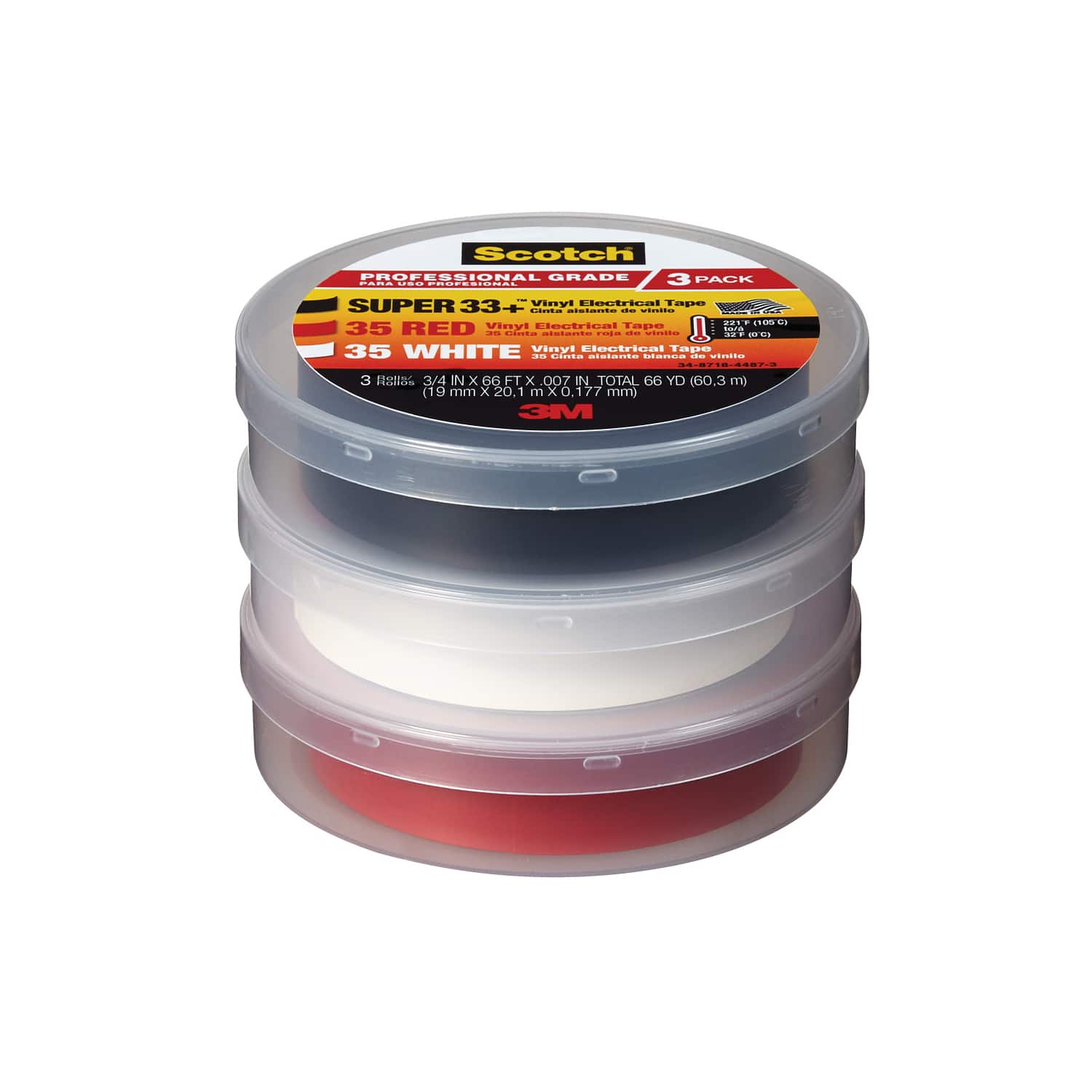 Scotch - 3/4 in. W X 66 ft. L Multicolored Vinyl Electrical Tape
