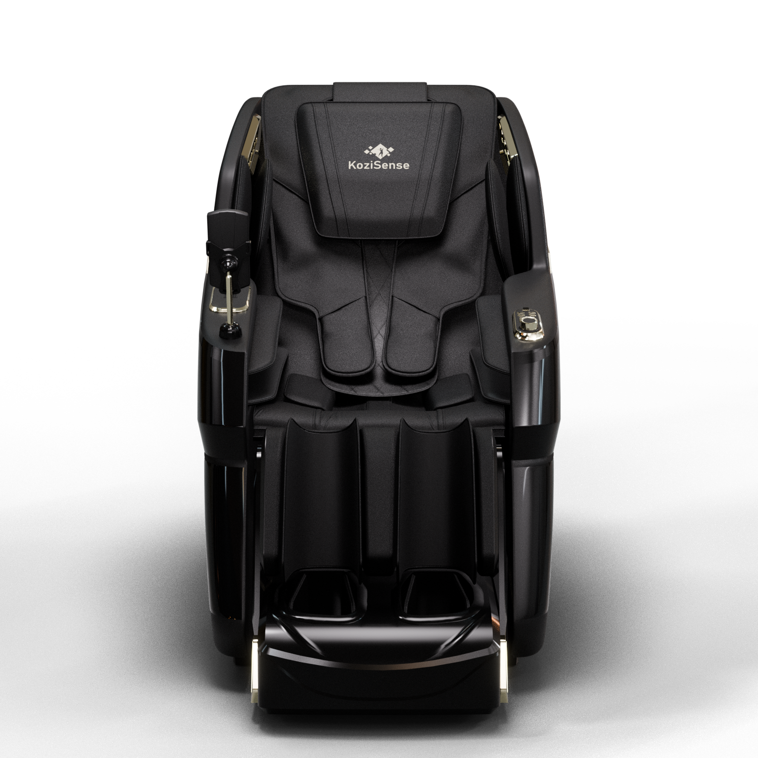 Angle. KoziSense - KZ-605 4D Massage Chair,Deep Zero Gravity,Thai Stretch,Auto Extension Legrest,Back and Front Heat,FREE Inside Delivery - Black.