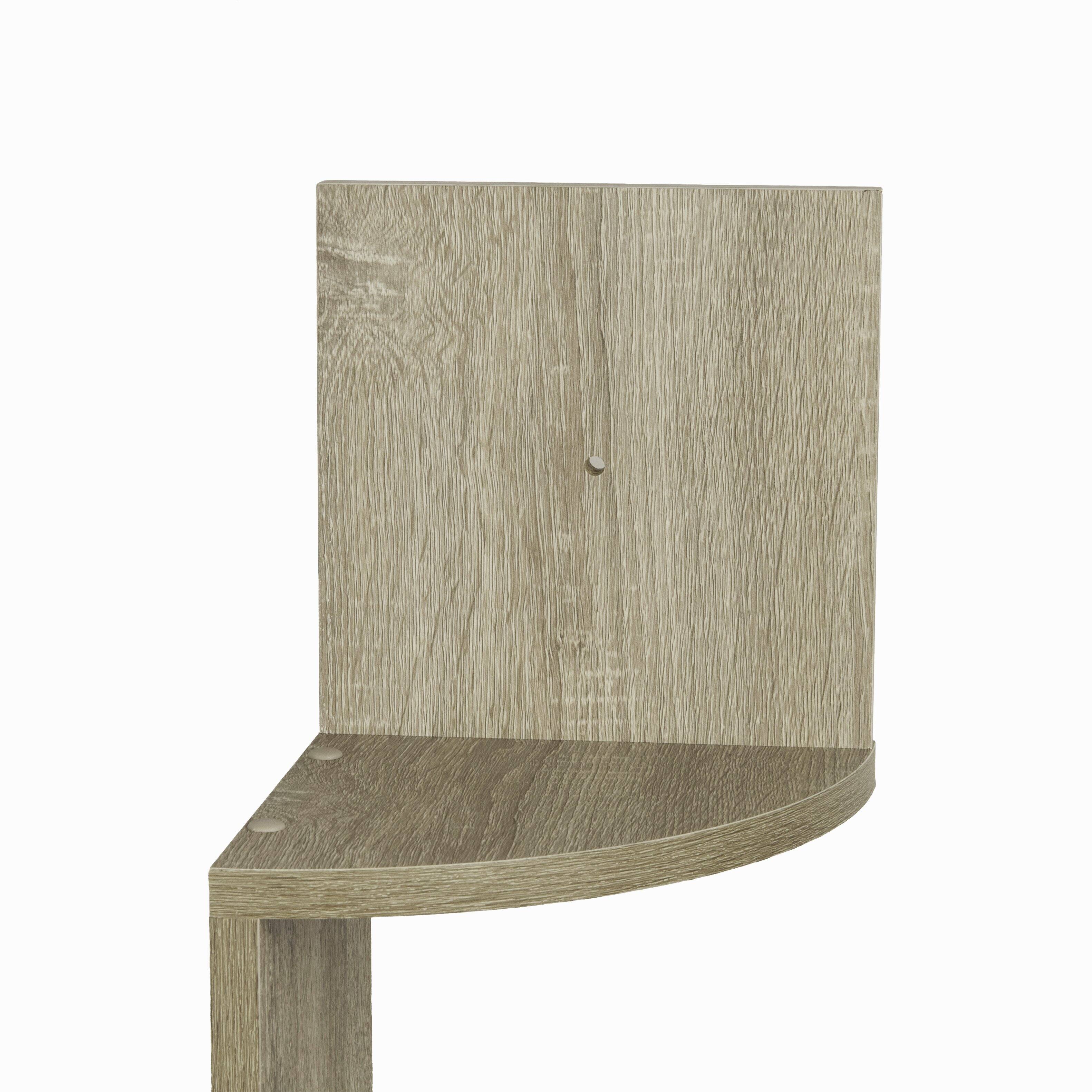 Alt View 1. Danya B - Five Tier Corner Wall Shelf - Rustic - Beige.