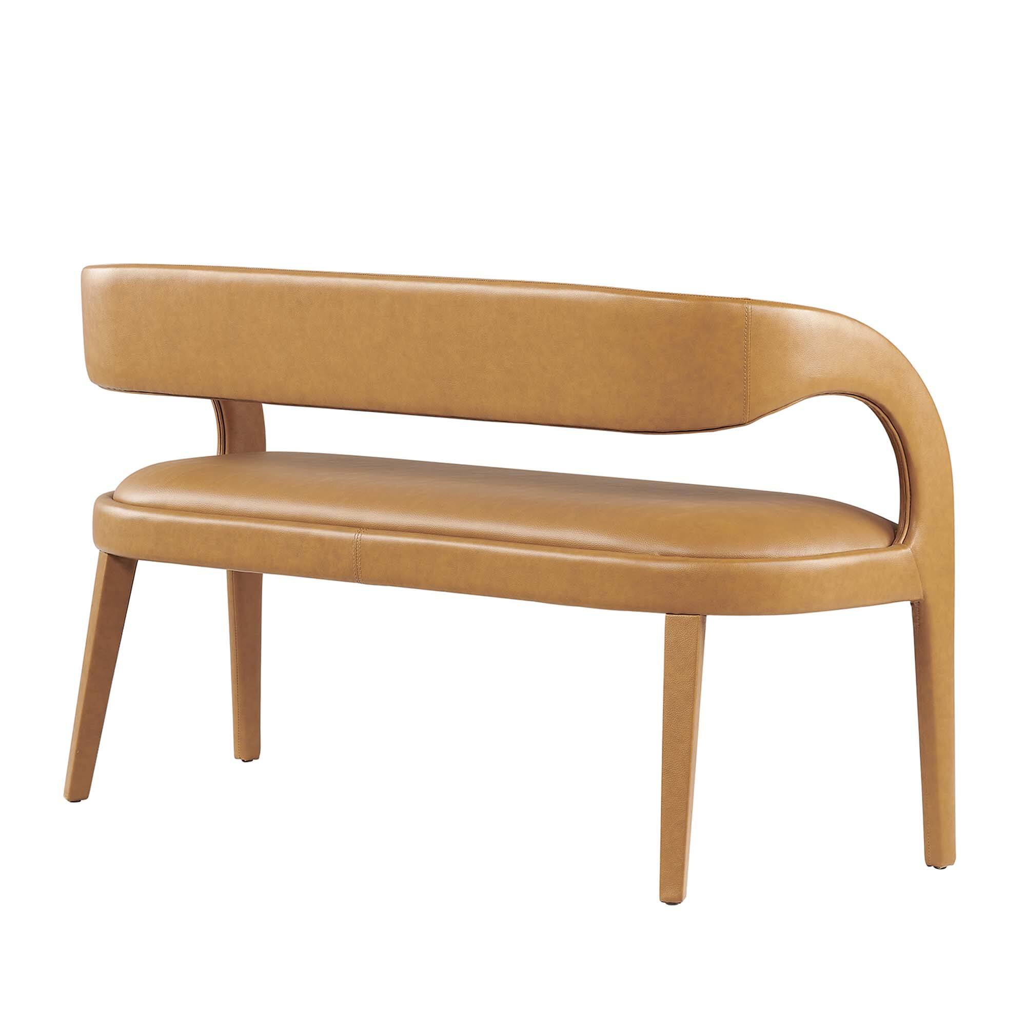 Alt View 1. Modway - Pinnacle Vegan Leather Accent Bench by Modway - Brown.