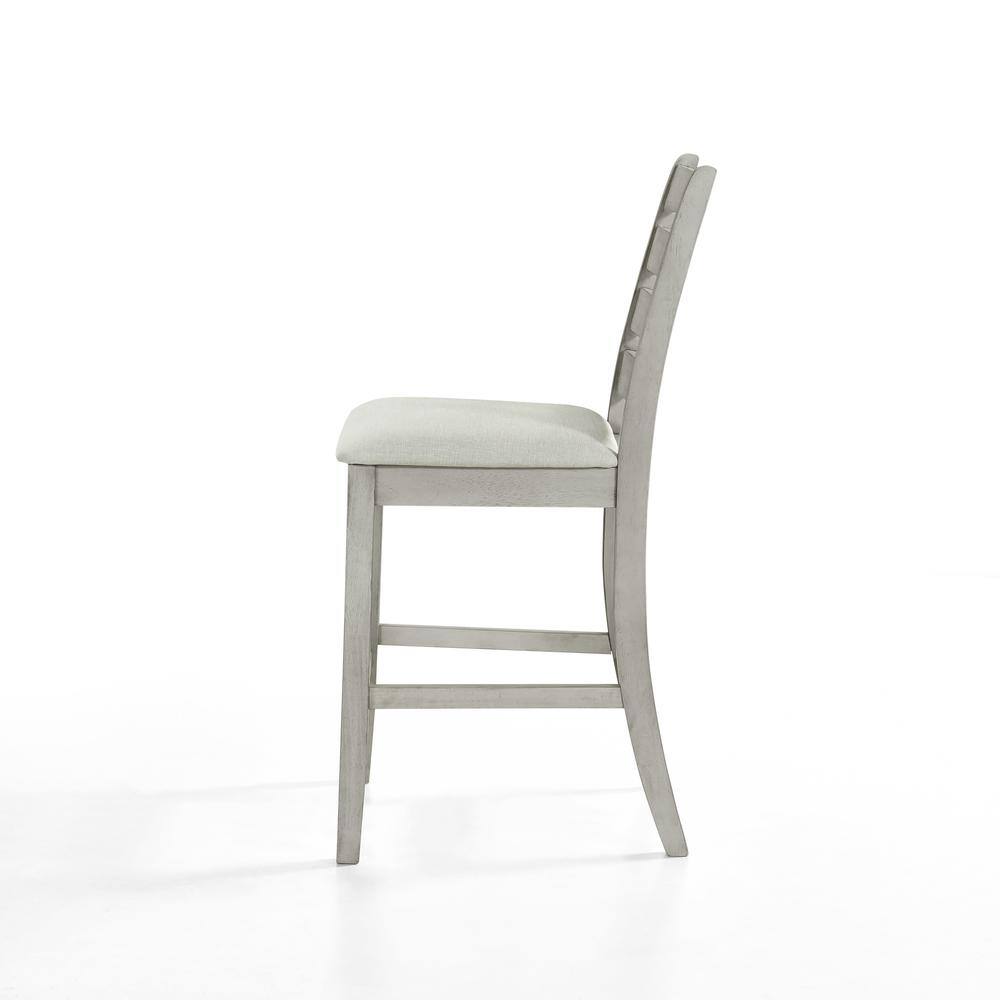 Back. New Classic Furniture - Furniture Pascal Wood Counter Chair in Driftwood (Set of 2) - Driftwood.