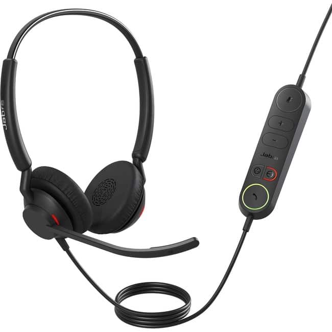 Jabra - Engage 40 headset - Stereo - USB Type A - Wired - 50 Hz to 20 kHz - On-ear, Over-the-head - Binaural - Ear-cup - Red