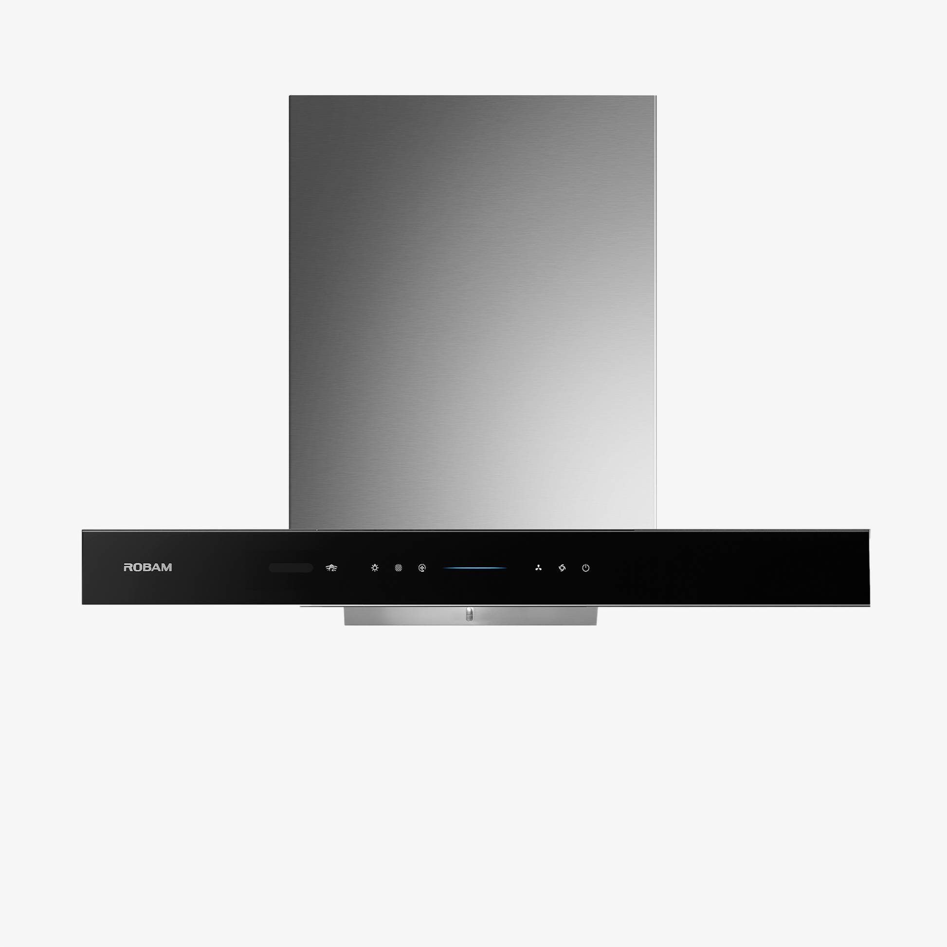 Front. Robam - CleanAir 30" Range Hood: 1300 CFM, Ultra-Slim Wall Mount, Auto-Suction, 9-Speed Wave Control, BLDC Motor - Black.