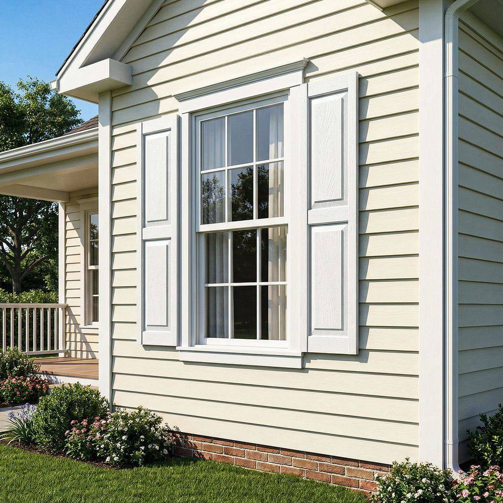 Alt View 5. Kadyn - All-Weather Square Faux Window Panel Decor, Durable Architectural Accent, 14"x43", White - White.