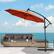 Alt View 6. Costway - 10FT Patio Offset Umbrella Solar LED 360degrees Rotation - Orange.