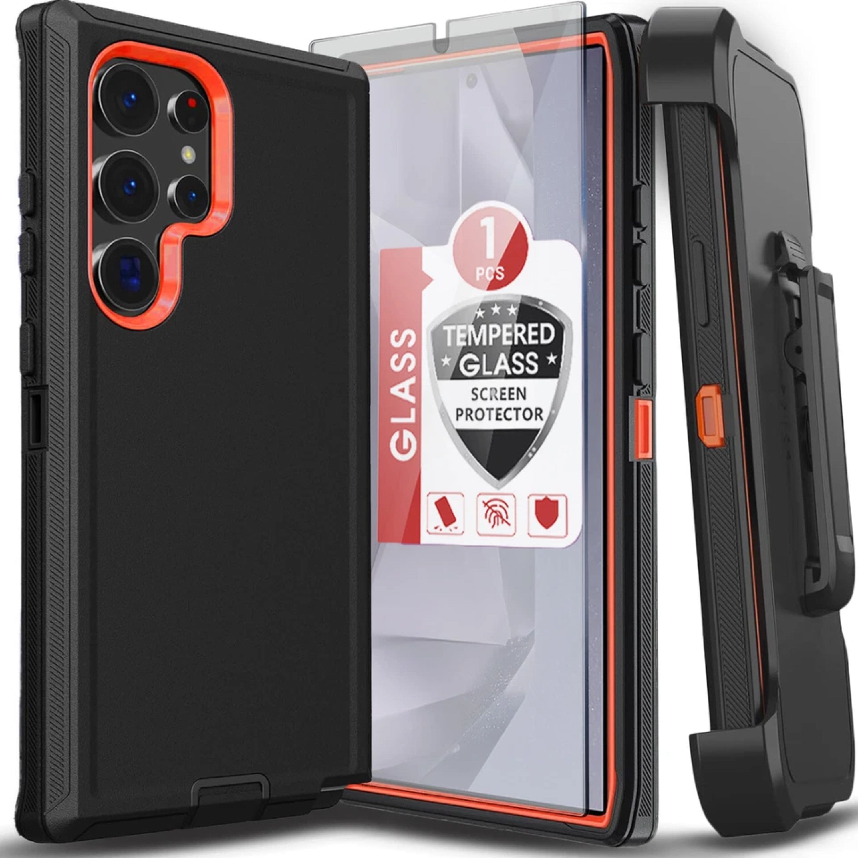 Kitcheniva - Belt Clip Kickstand Phone Case For Samsung Galaxy S22 - Orange