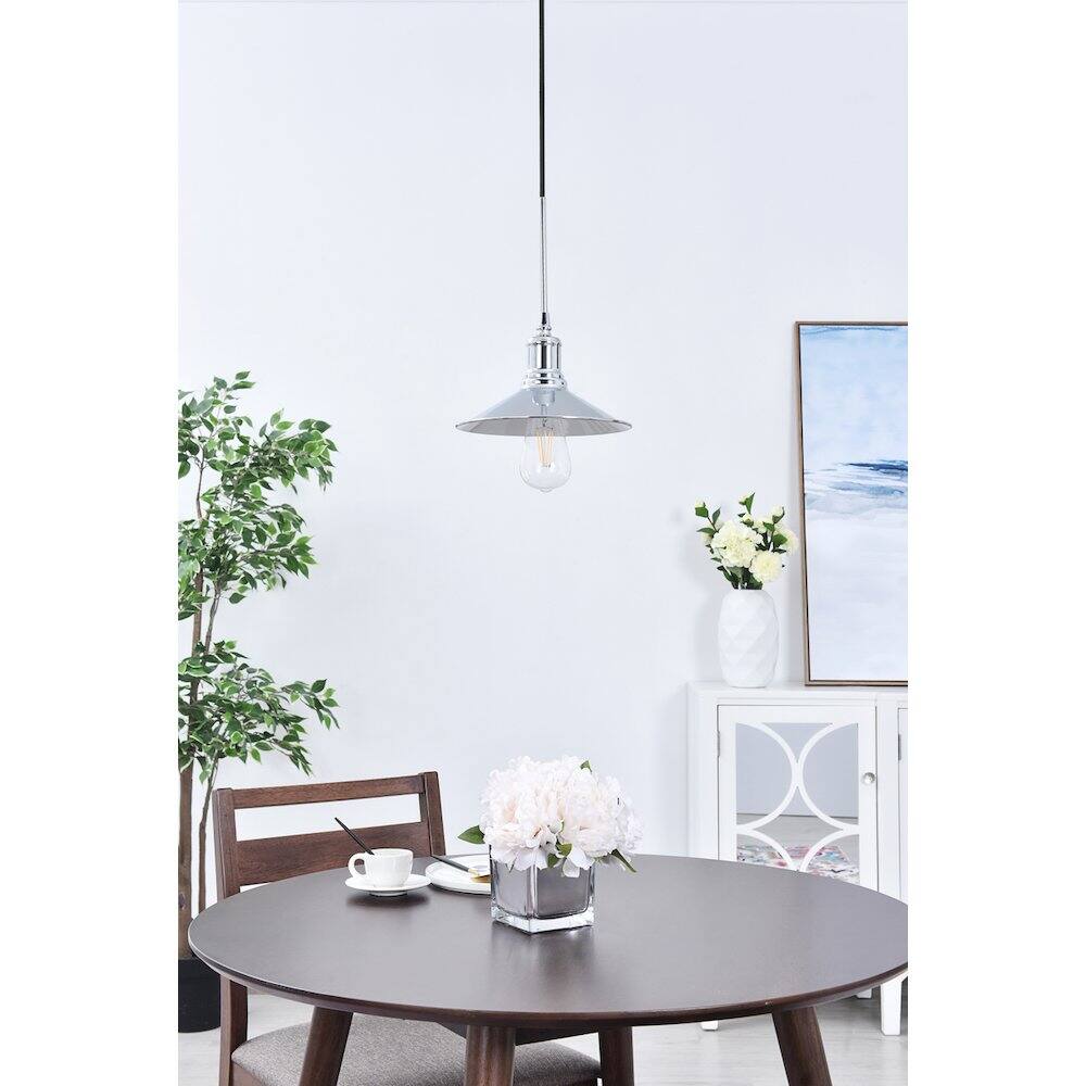 Angle. Living District - Etude 1 Light Chrome Pendant - Chrome.