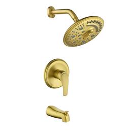 Boyel Living - 8-Inch Rain Shower System Brass SUS304 1-Function Valve 6-Function Top Spray cUPC - Brushed Gold