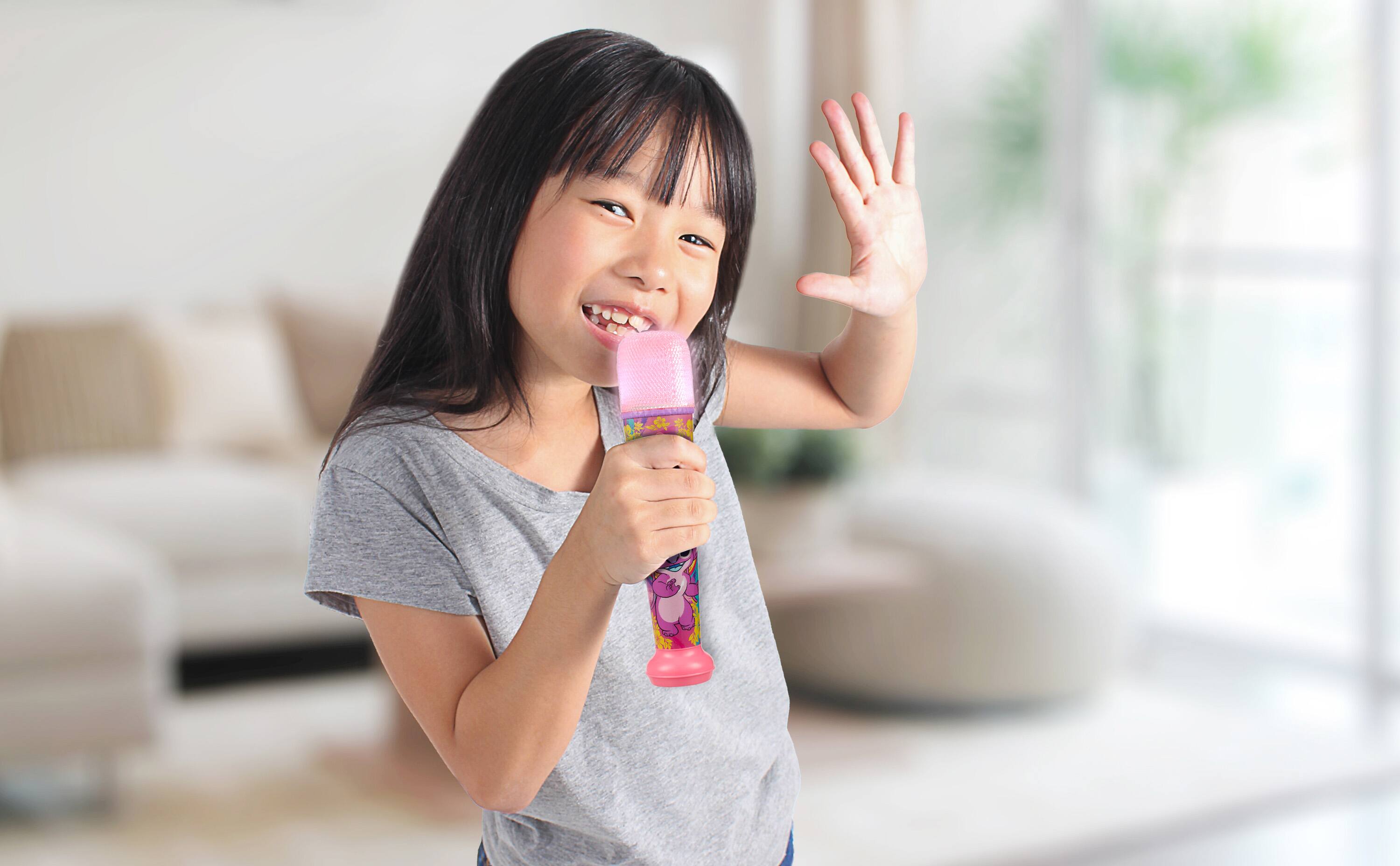 Angle. eKids - Disney Stitch Angel Bluetooth Karaoke Microphone for Kids.