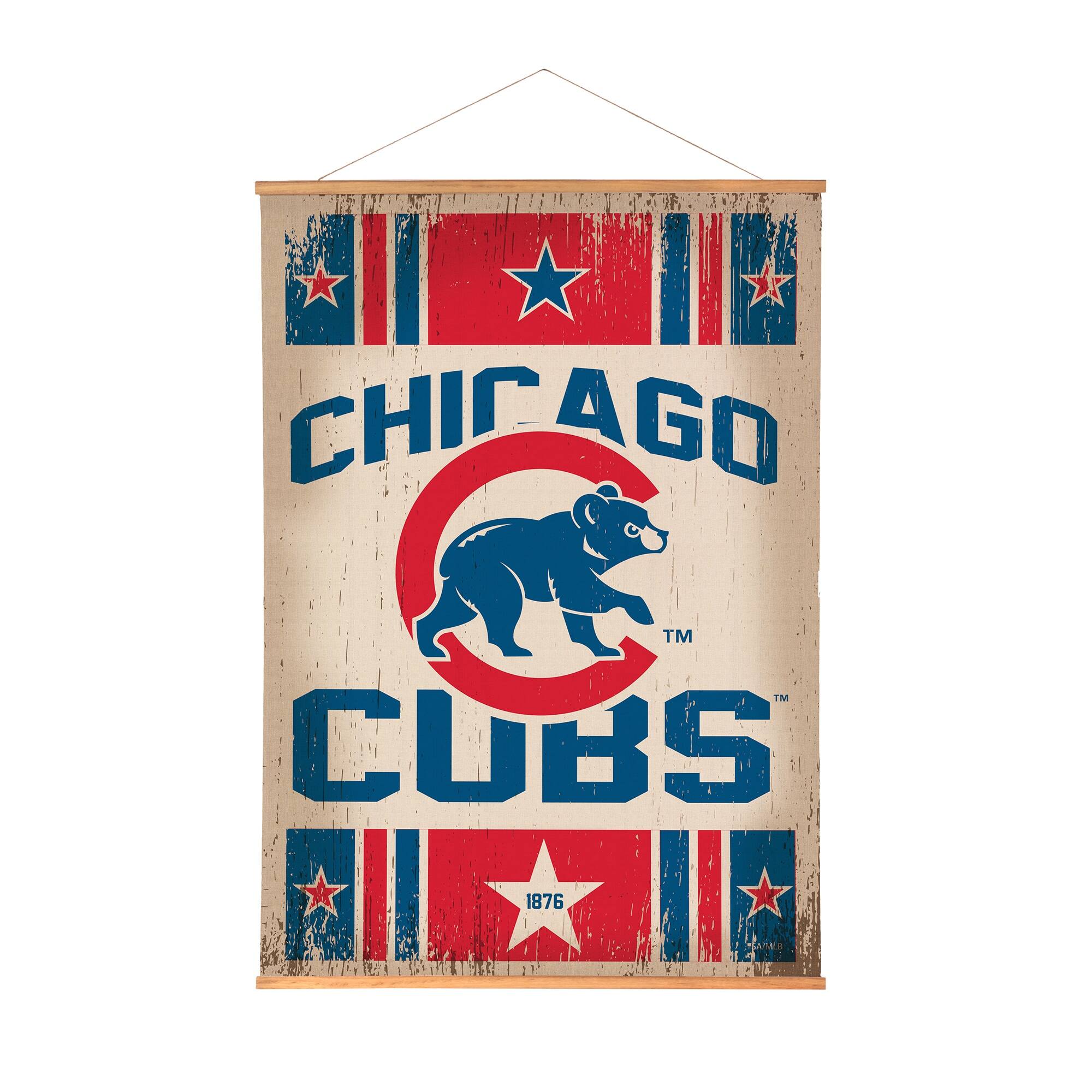 Chicago Cubs 36" x 54" Large Canvas Wall Art Tapestry with Wood Frame