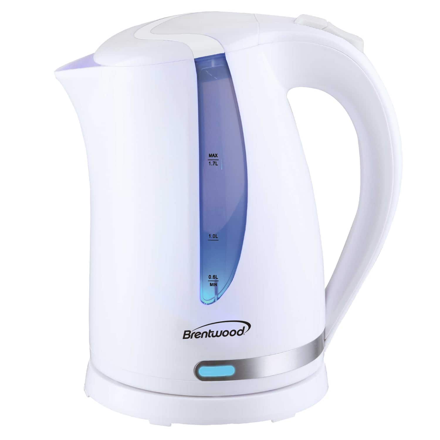 Brentwood - Kt-1616w 1,100-watt Cordless Electric Kettle With Concealed Stainless Steel Heating ElementZ - White
